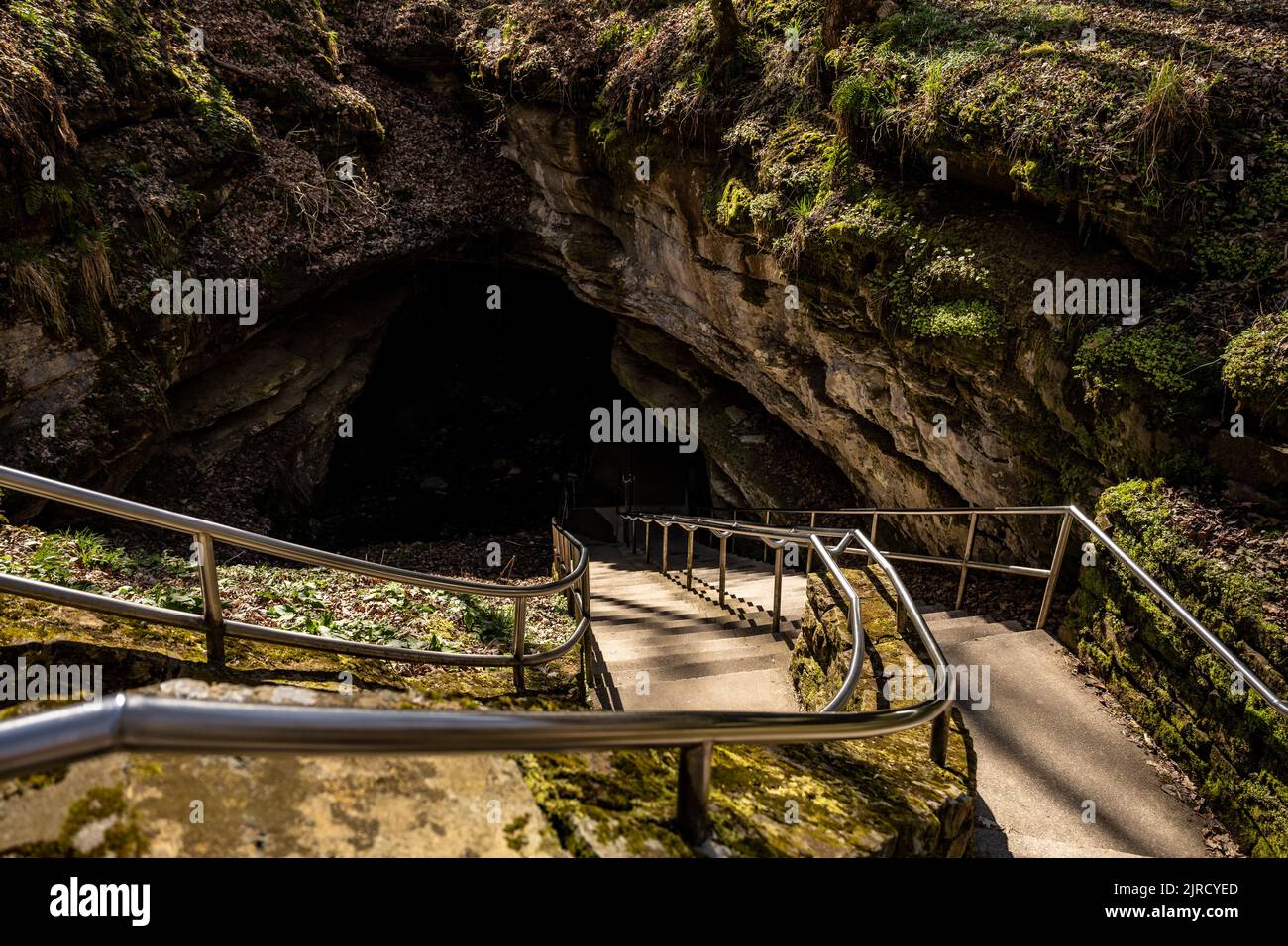 Entry to The Historic Entrance Of Mammoth Cave In Early Spring Stock ...