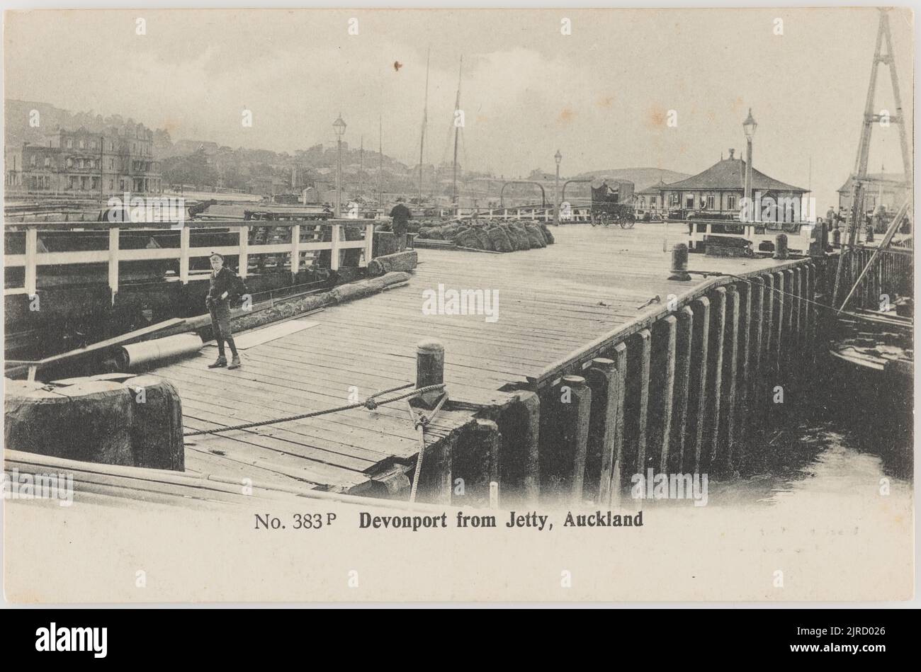 Devenport from Jetty, Auckland, 1905, Auckland, by Muir & Moodie. Stock Photo