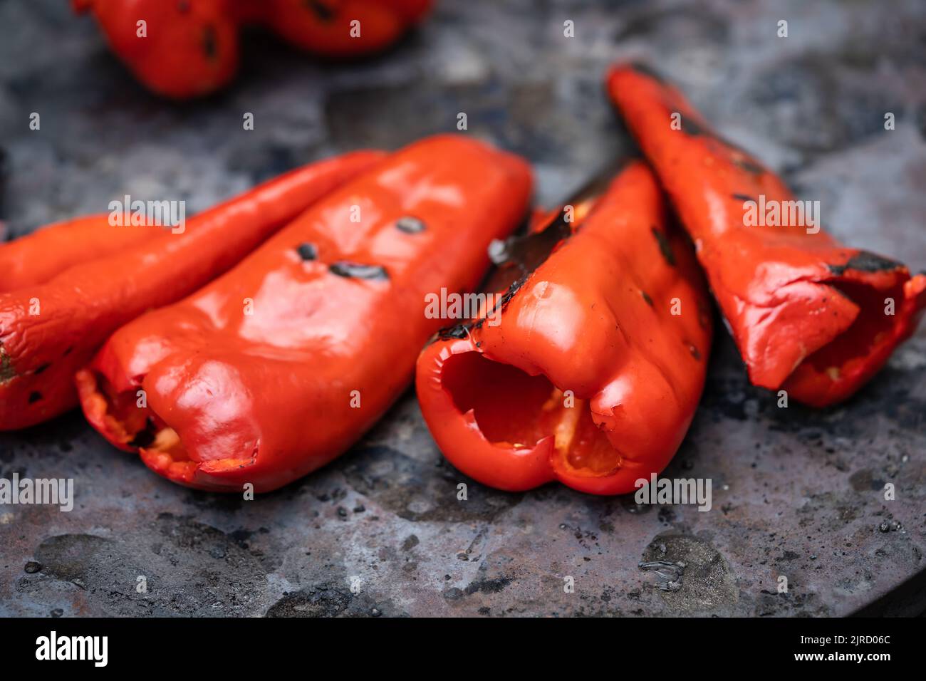 roasting paprika for winter provisions red organic peppers grill on the