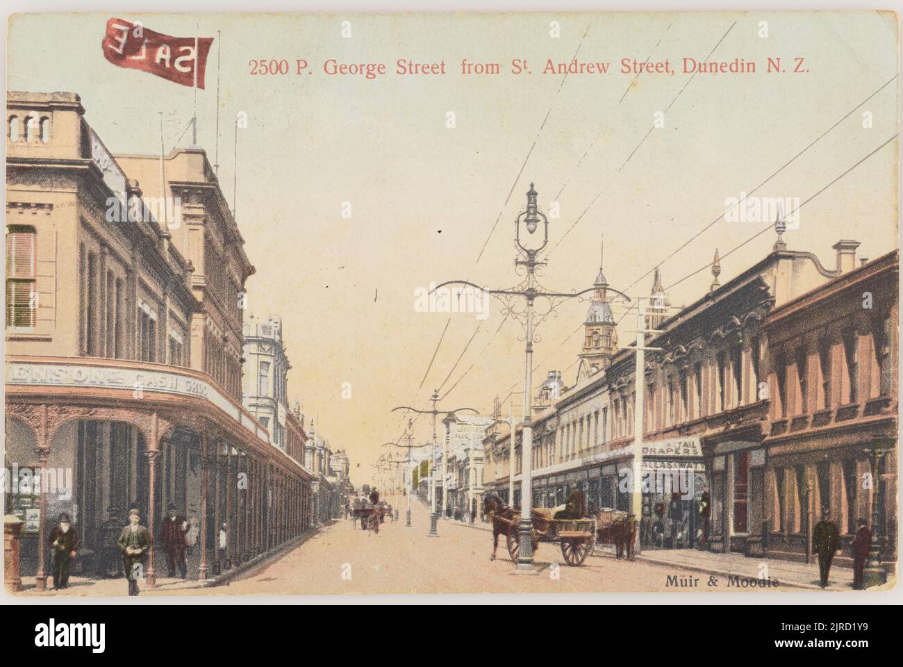 Street from St Andrew Street, Dunedin, New Zealand, 1906