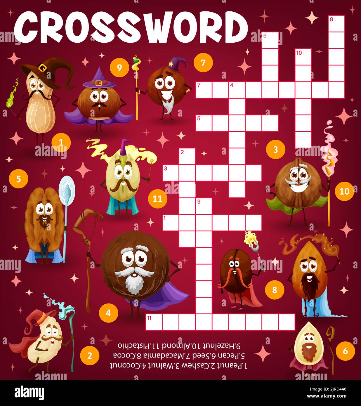 Crossword education quiz worksheet cartoon nuts and beans wizards and Crossword education quiz worksheet cartoon nuts and beans wizards and