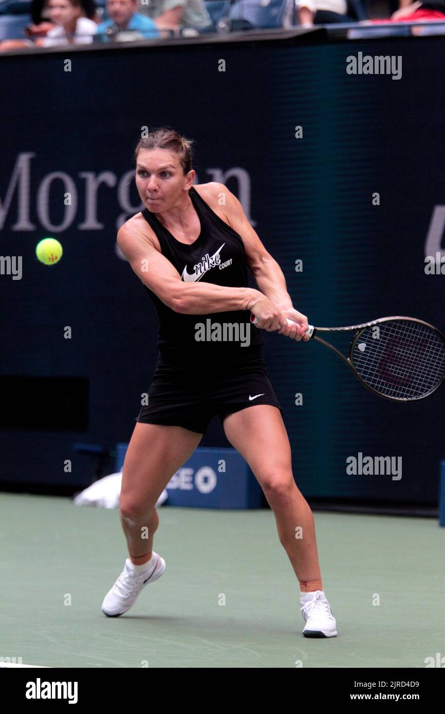 Flushing Meadows, New York, USA. 23rd Aug, 2022. Romania's Simona Halep practicing for the U.S