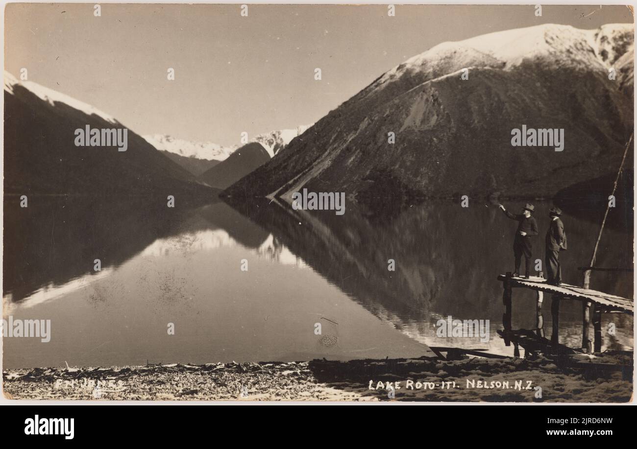 Lake Roto-iti, circa 1900s, Nelson, by Frederick Nelson Jones. Stock Photo