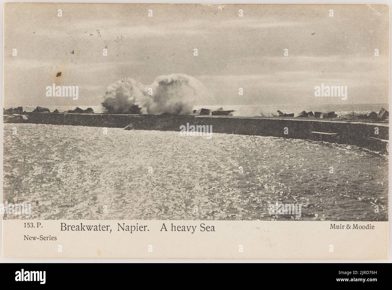 Crying Rivers Napier Breakwater, Napier. A heavy sea., by Muir & Moodie, Burton Brothers ...