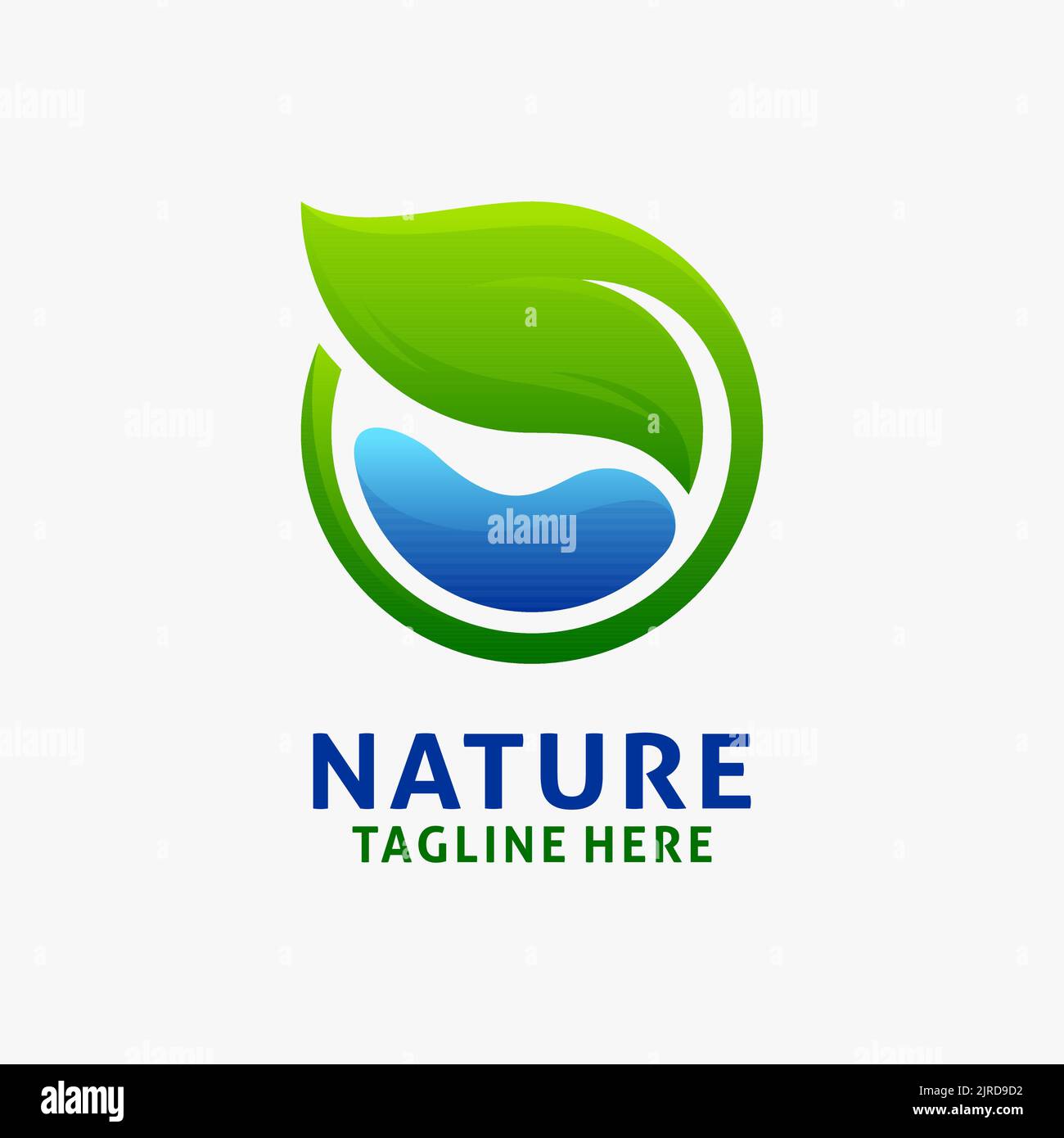 Nature water and leaf logo design Stock Vector Image & Art - Alamy