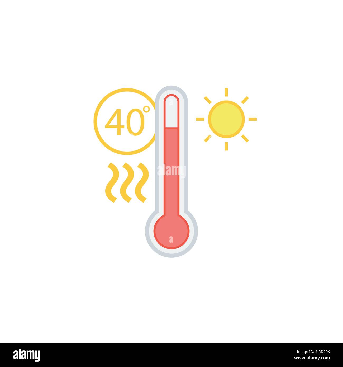 High temperatures icon isolated on white background. Vector illustration Stock Vector