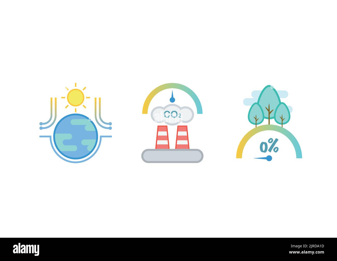 Climate change icons collection isolated on white background. Vector illustration Stock Vector
