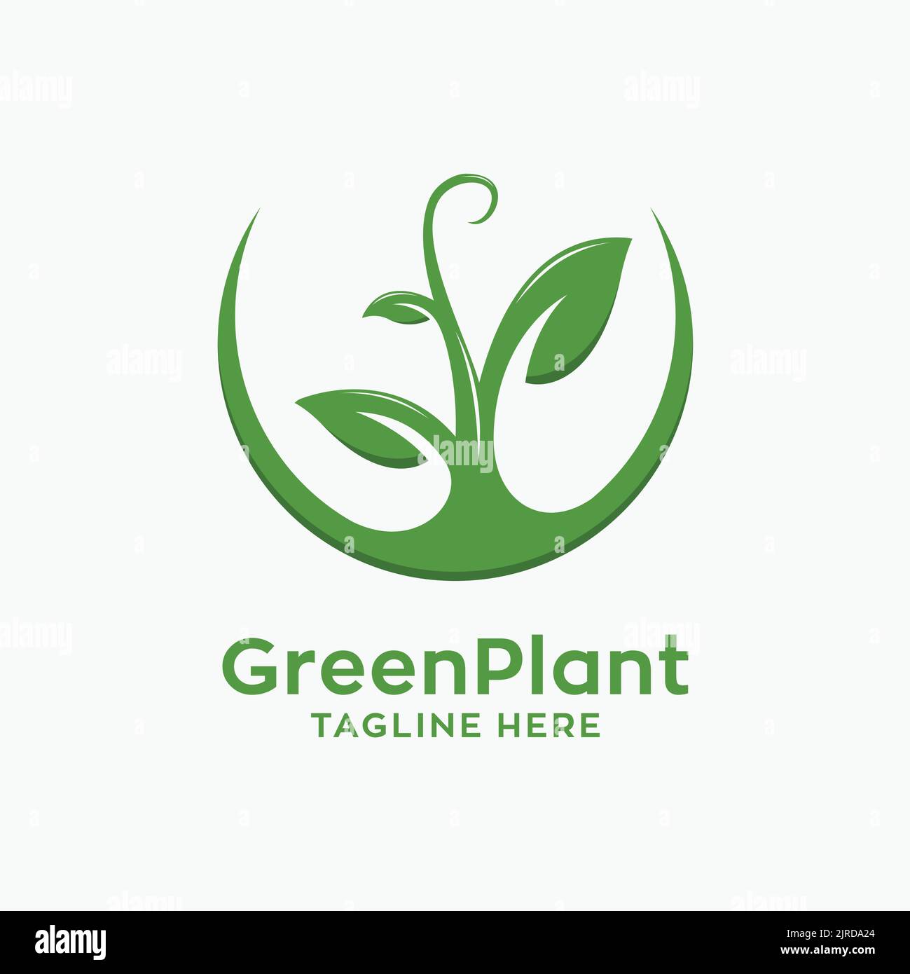 Green plant logo design Stock Vector Image & Art Alamy