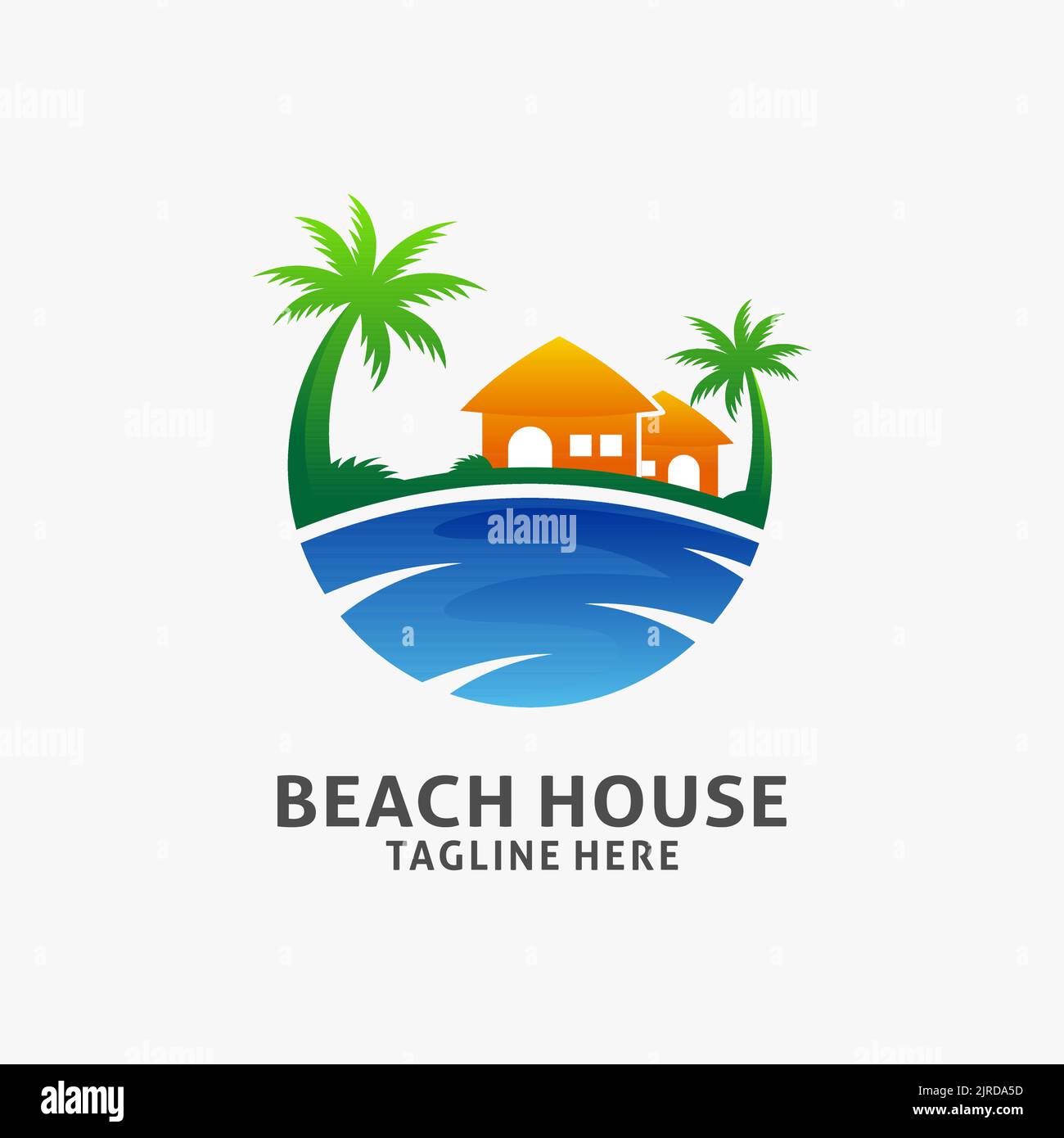 Beach house logo design Stock Vector Image & Art - Alamy