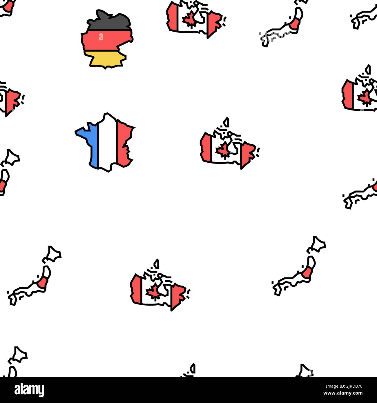 Country Vector Pattern country world map global travel vector seamless pattern Stock Vector ...