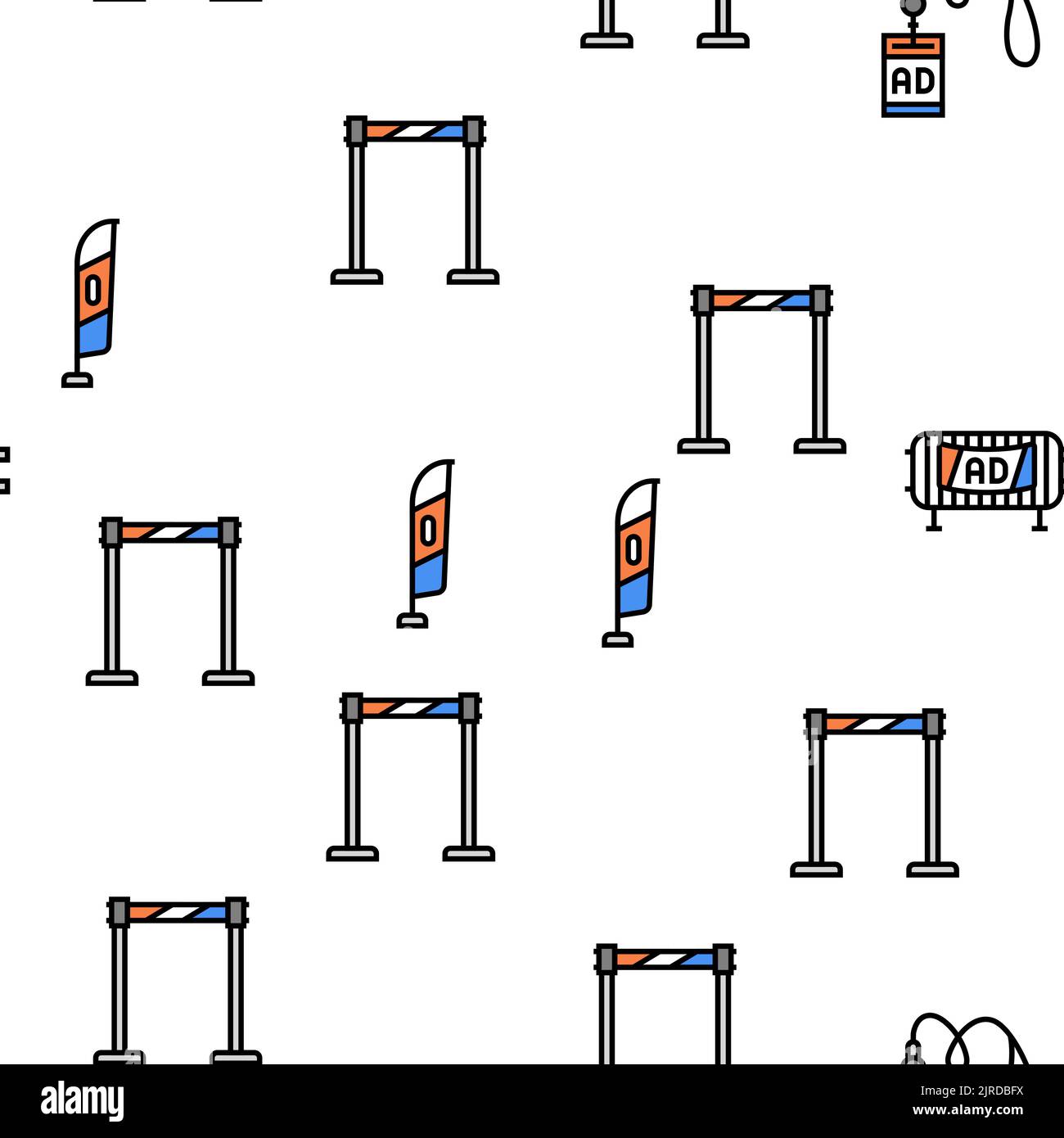 stand trade show event booth vector seamless pattern Stock Vector Image