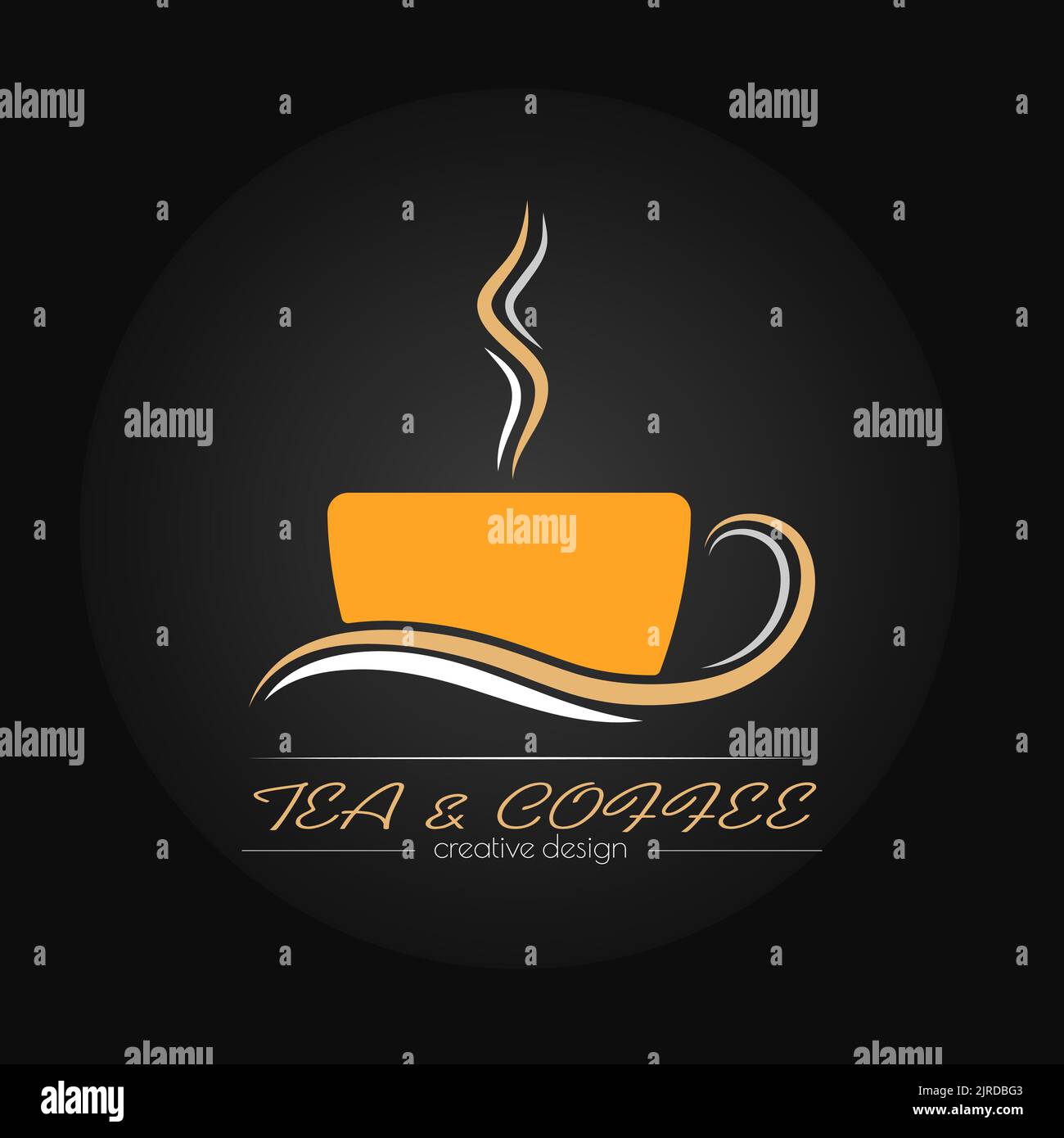 A cup of hot invigorating coffee or tea. An illustration template for a ...
