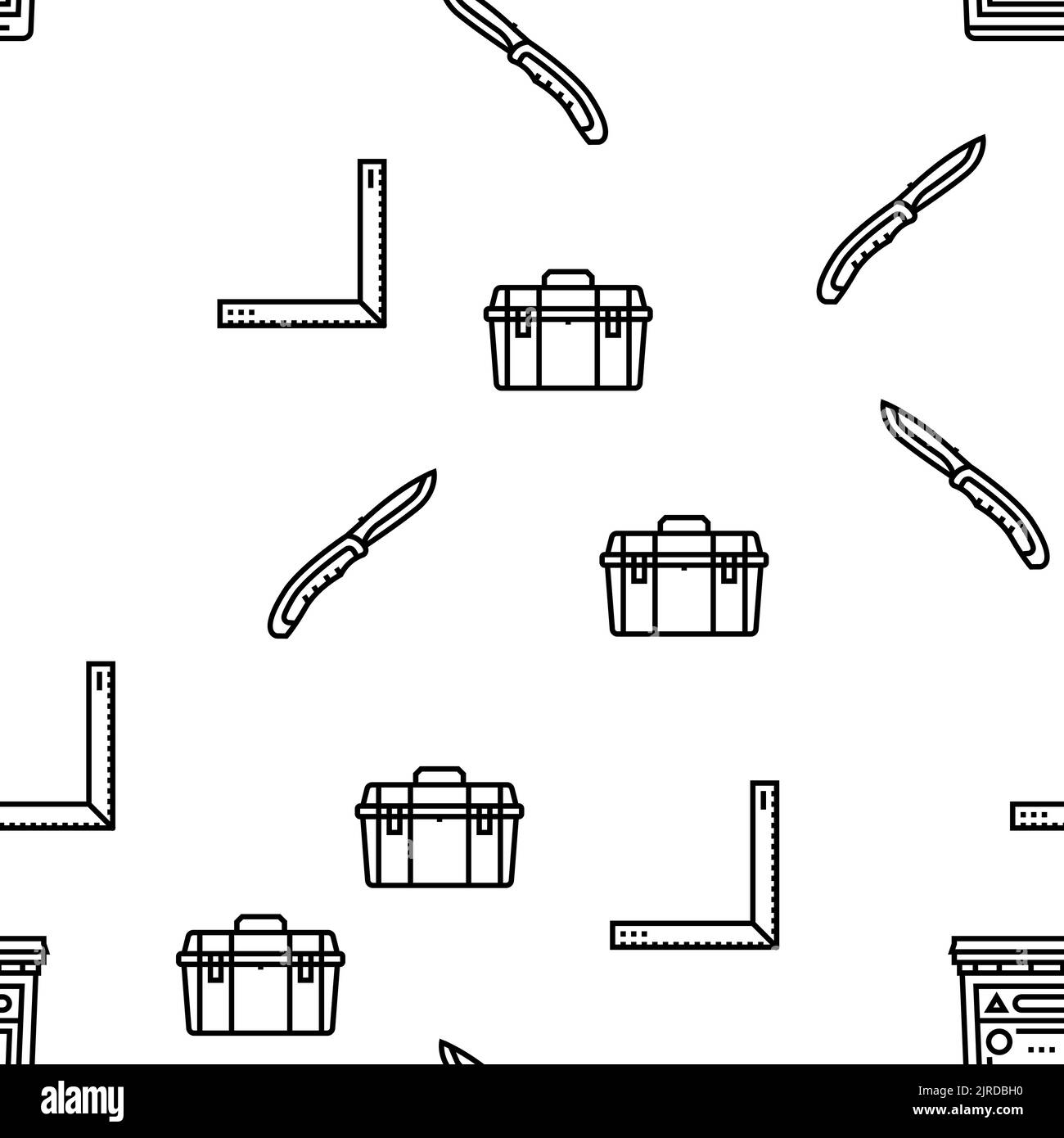 building tool hammer repair drill vector seamless pattern Stock Vector ...