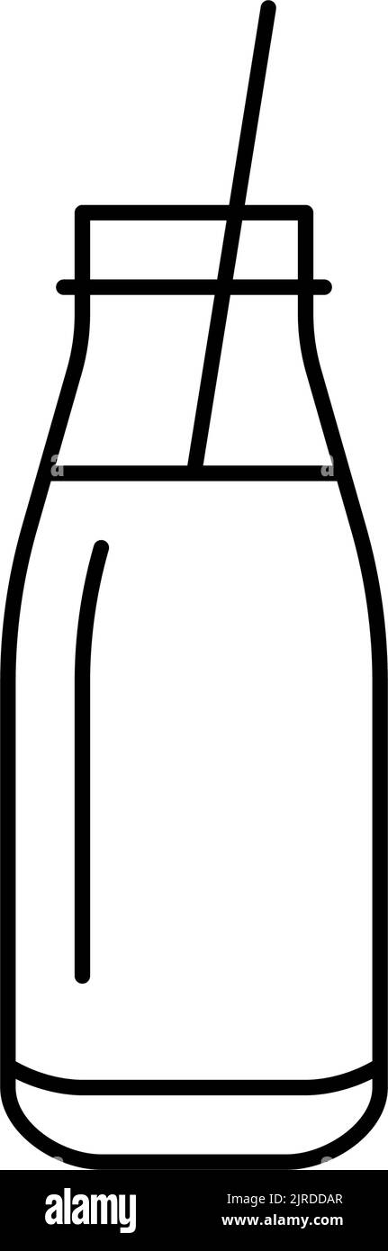milk beverage drink line icon vector illustration Stock Vector Image ...