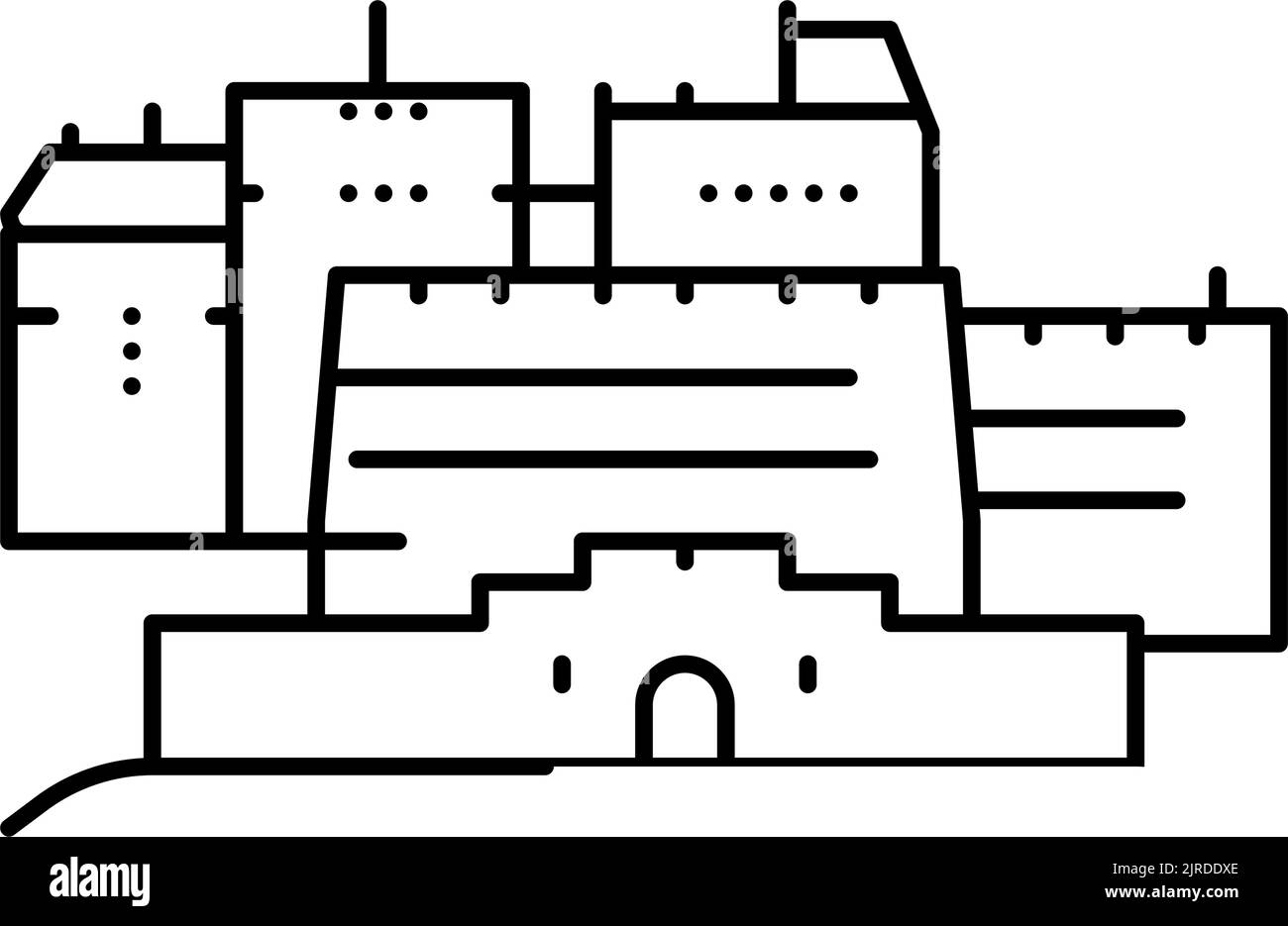 edinburgh castle line icon vector illustration Stock Vector