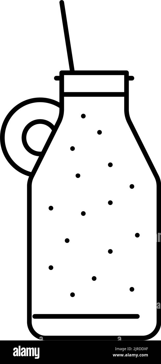 milk smoothie fruit juice food line icon vector illustration Stock ...