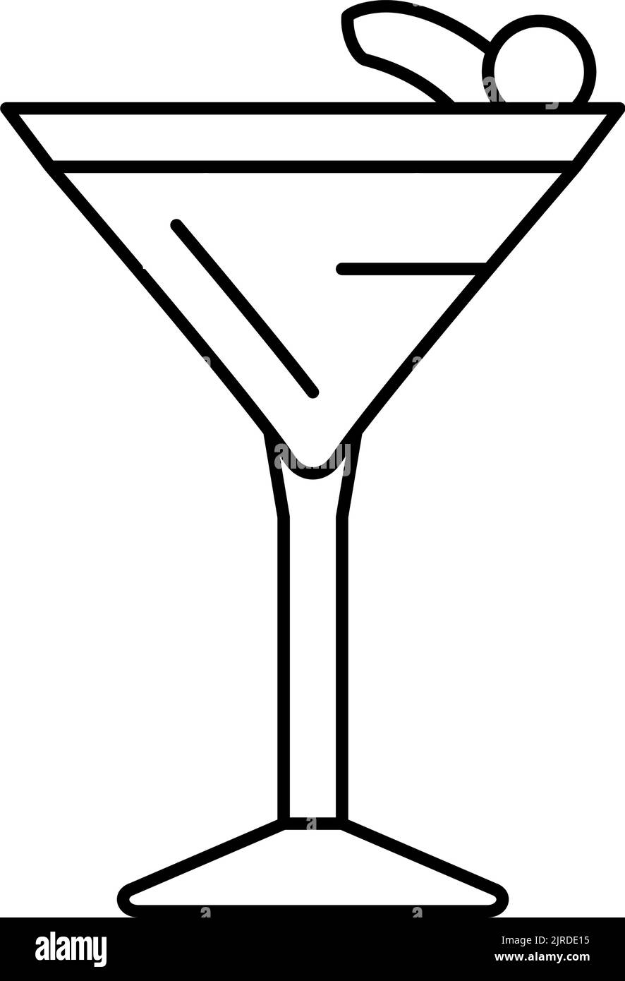 whiskey sour cocktail glass drink line icon vector illustration Stock