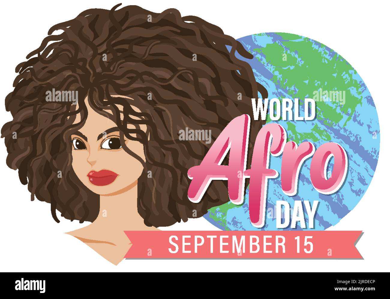 World Afro Day September 15 Banner Design illustration Stock Vector
