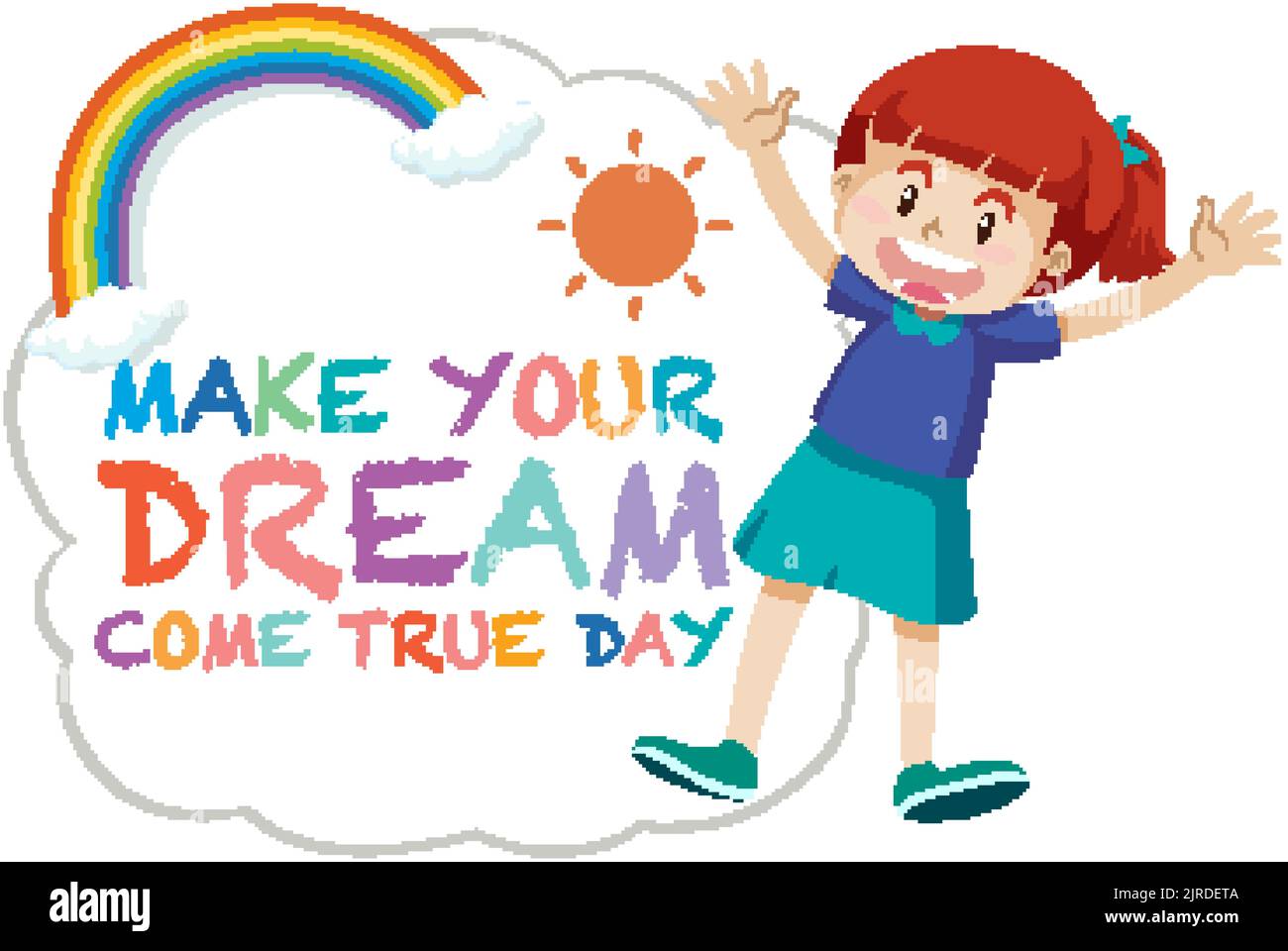 Make Your Dream Come True Day Logo Concept illustration Stock Vector