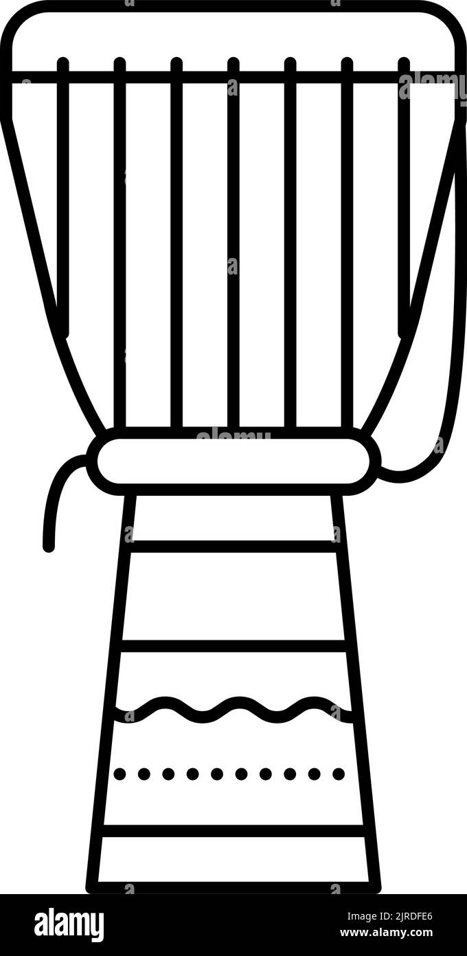 drum africa traditional musician instrument line icon vector ...
