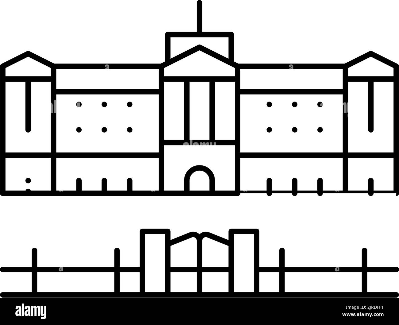 buckingham palace line icon vector illustration Stock Vector