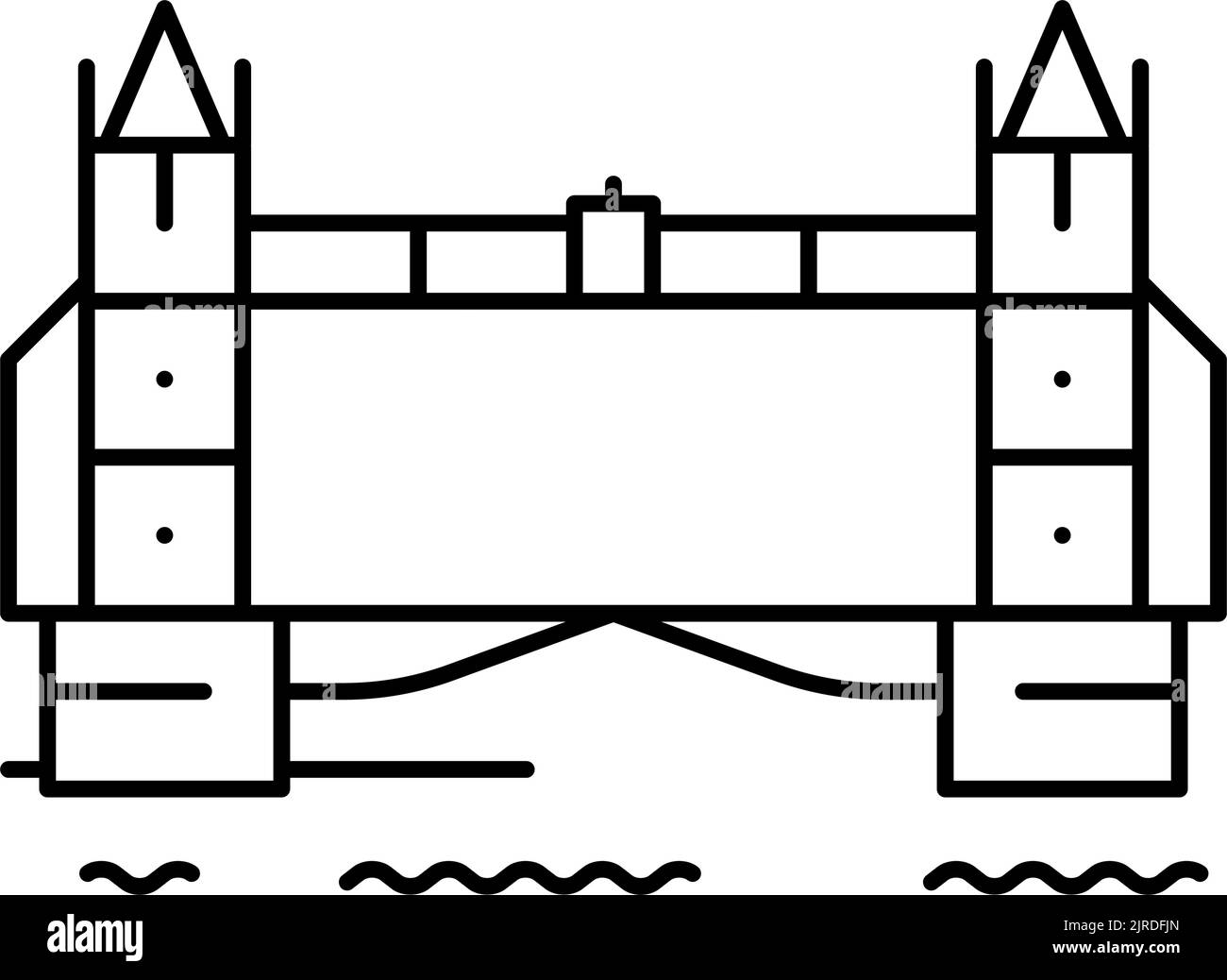 tower london bridge line icon vector illustration Stock Vector