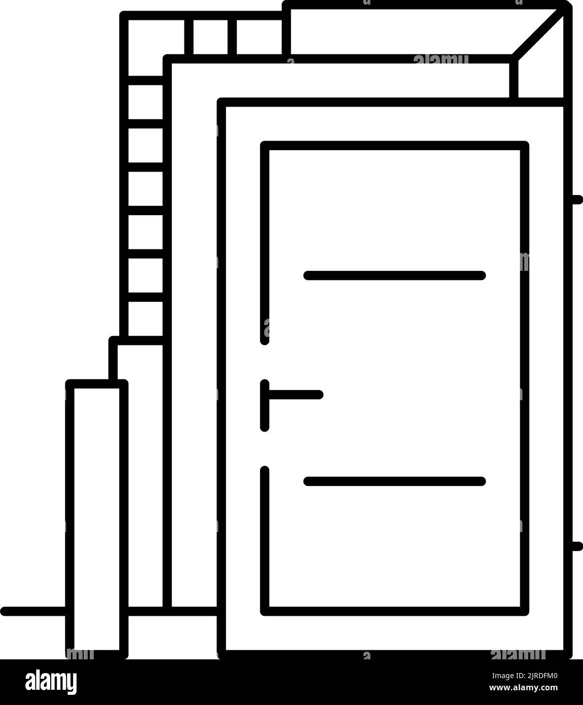 door installation line icon vector illustration Stock Vector Image ...