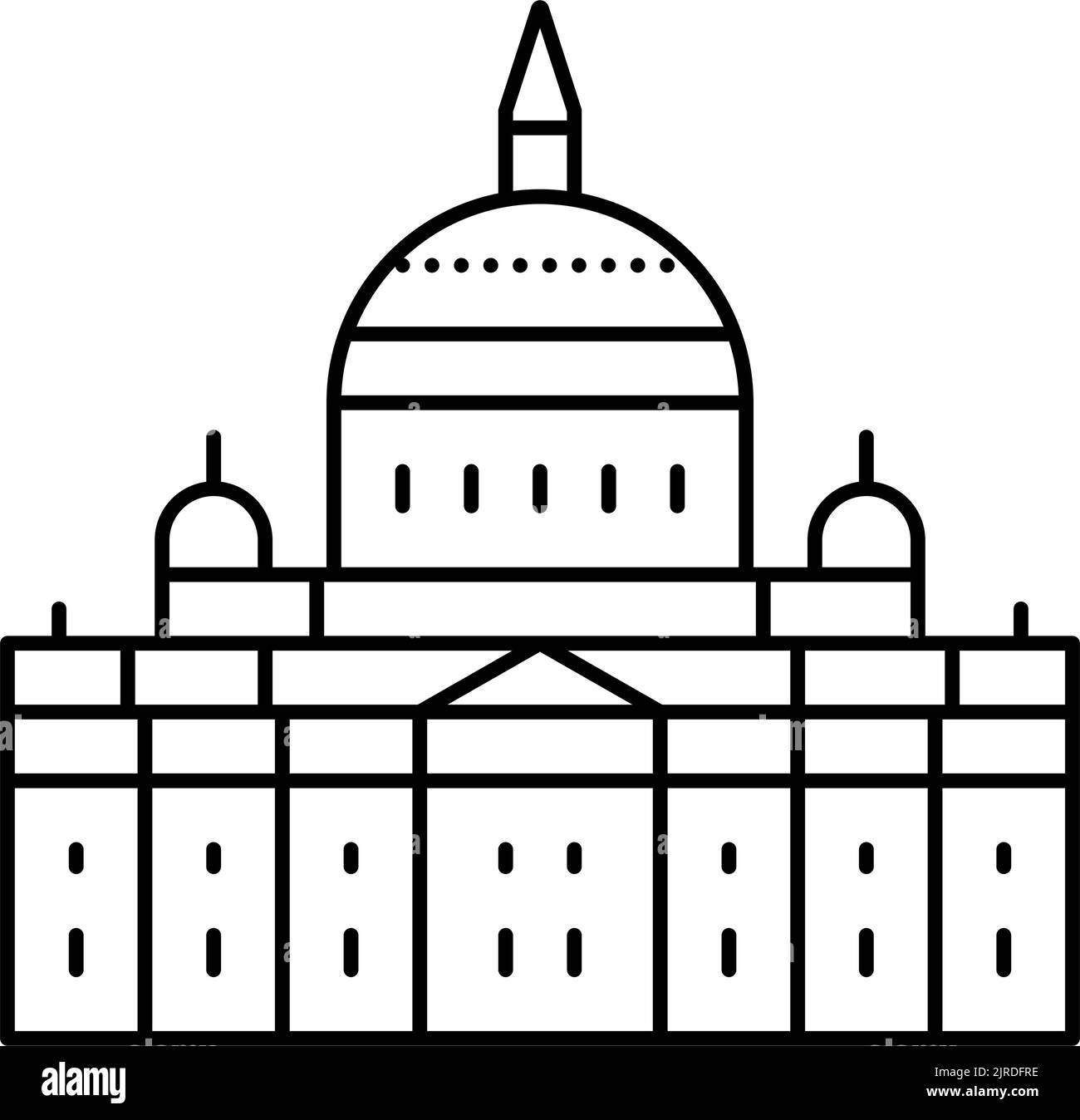 saint peter basilica line icon vector illustration Stock Vector