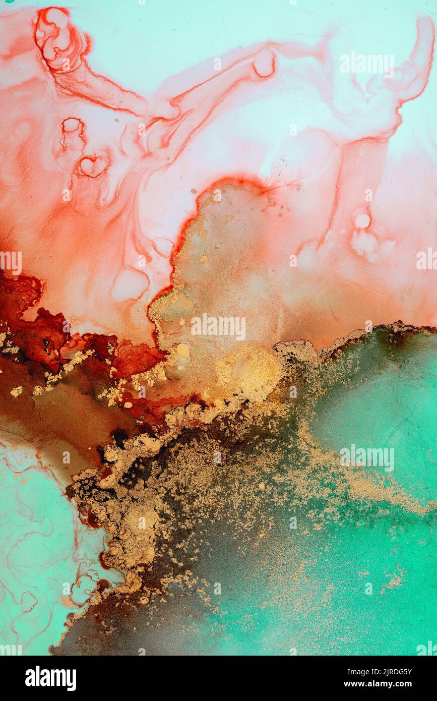 Marble ink abstract art from exquisite original painting for abstract