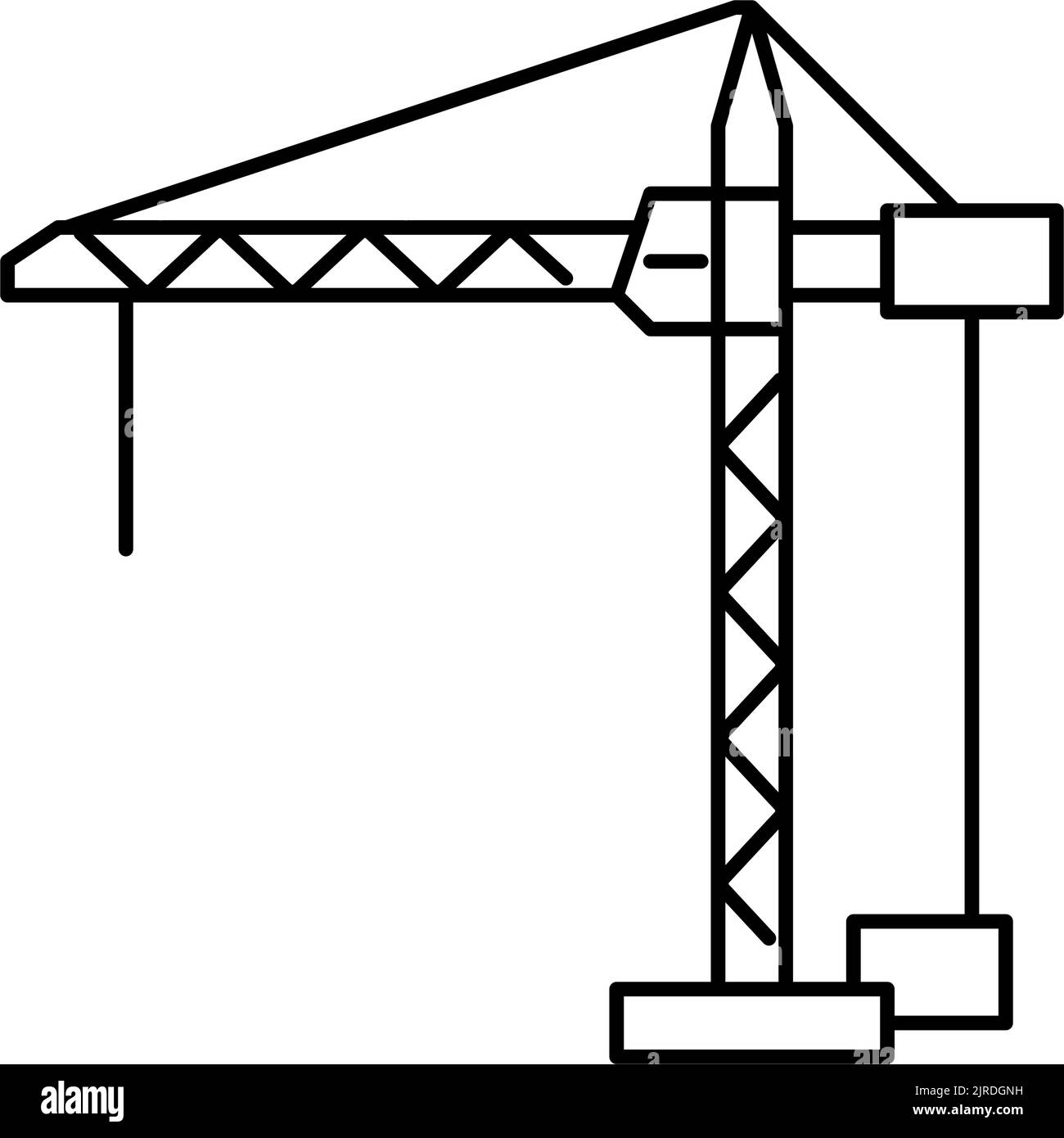 crane construction car vehicle line icon vector illustration Stock ...