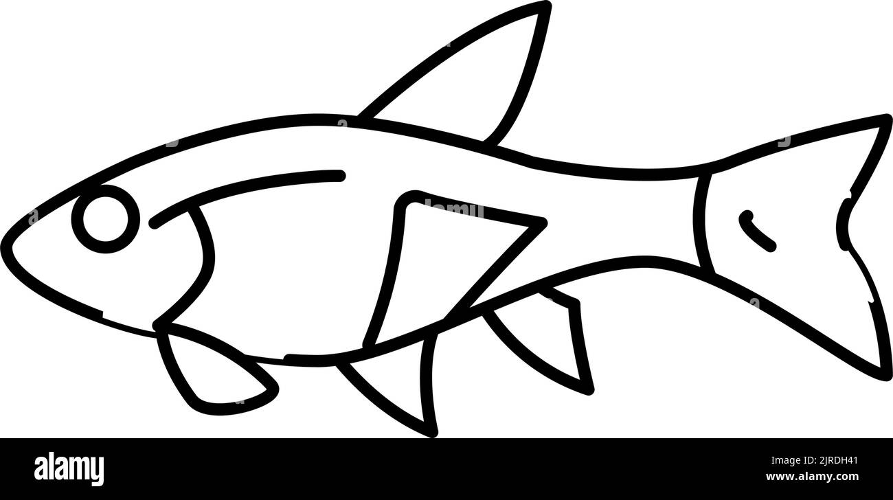 rasbora fish line icon vector illustration Stock Vector