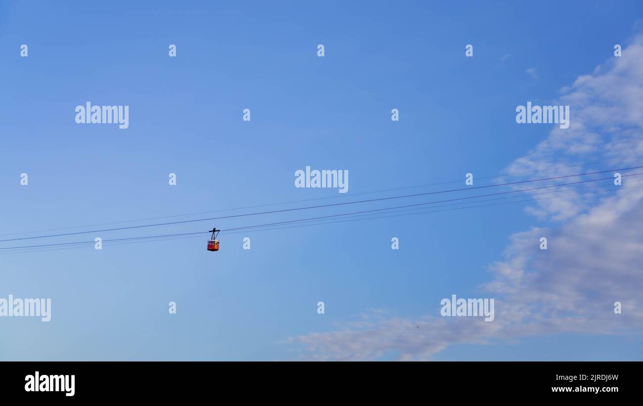 Cable car over Barcelona sky Stock Photo - Alamy