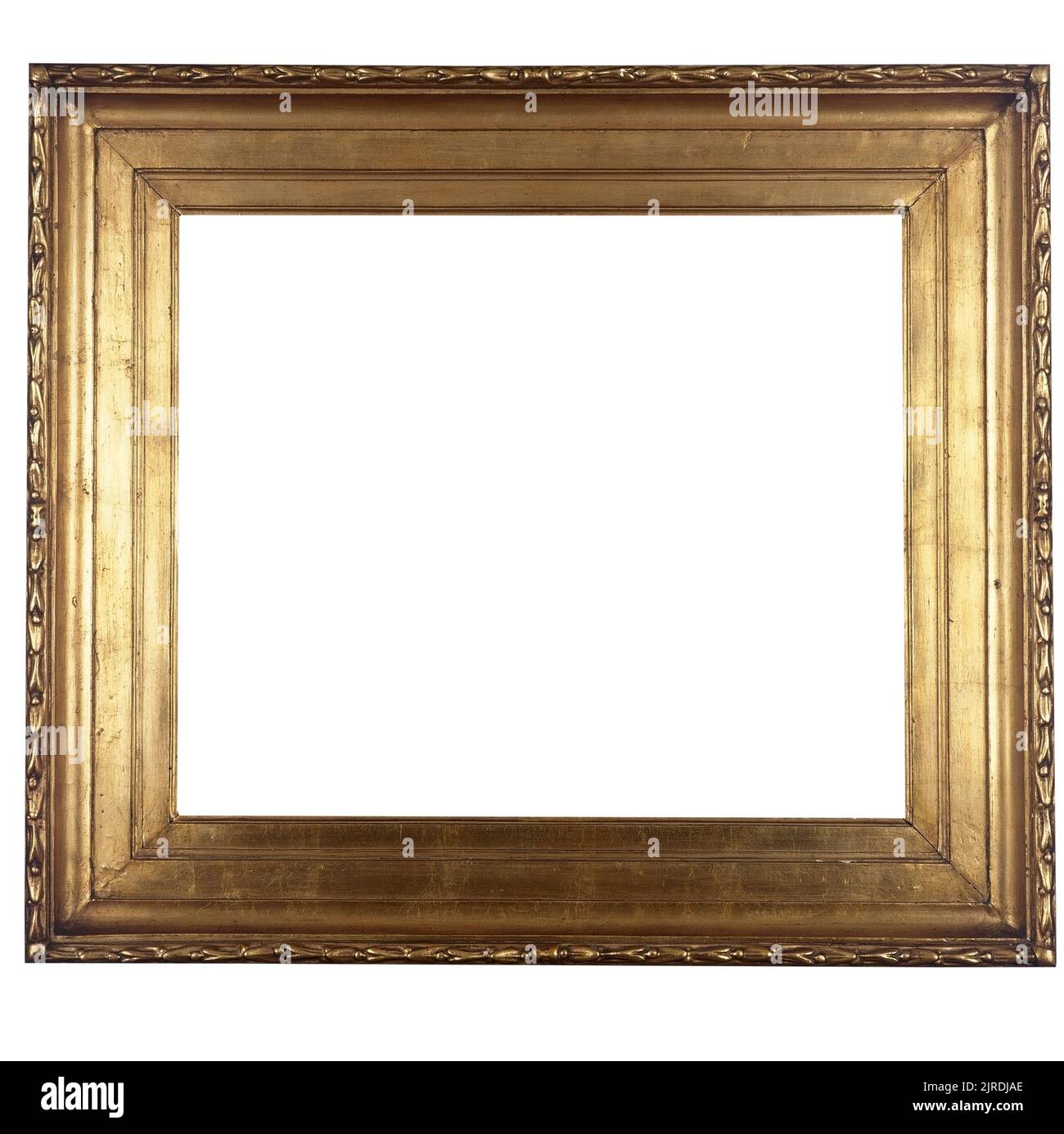Old antique gold frame isolated on white with clipping path Stock Photo