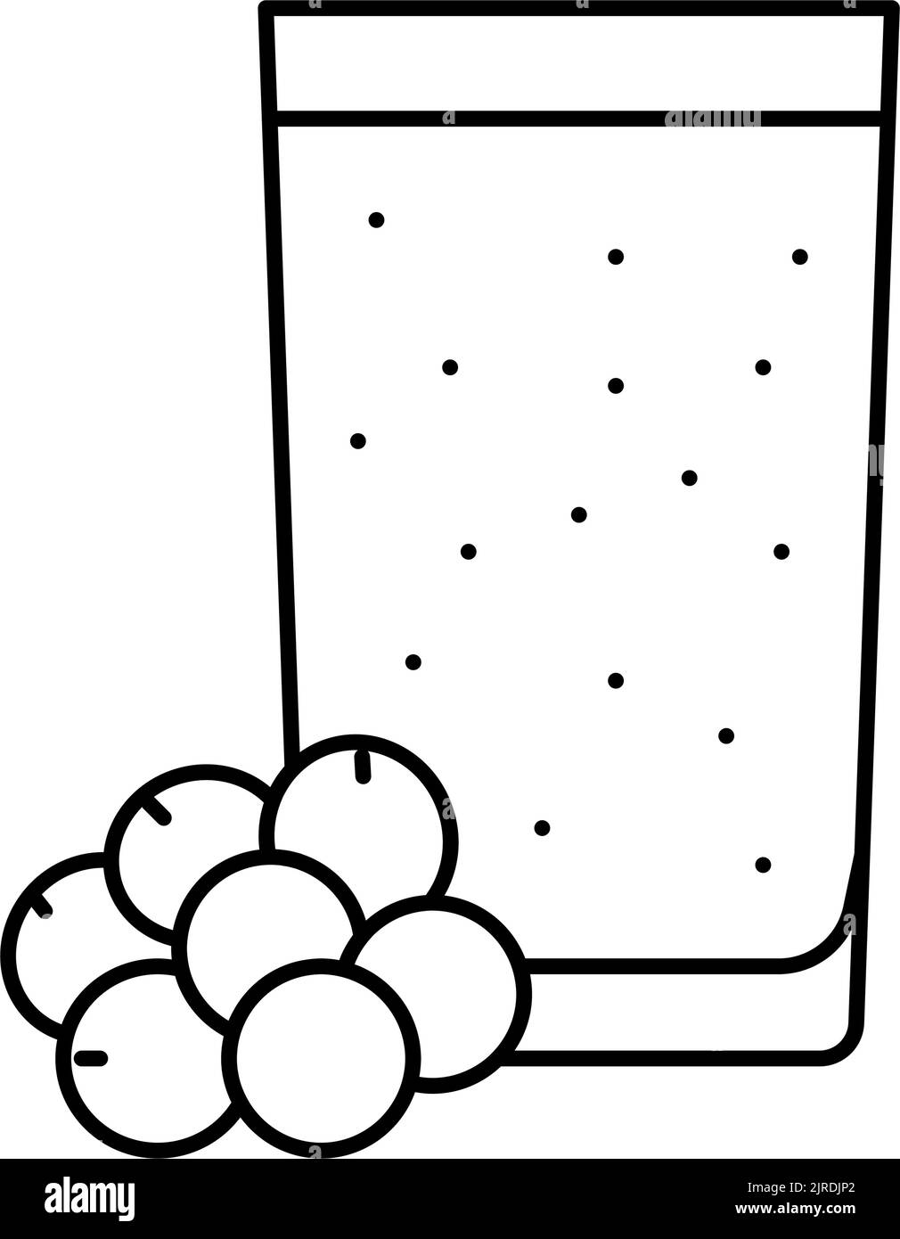 bluberry smoothie fruit juice food line icon vector illustration Stock ...