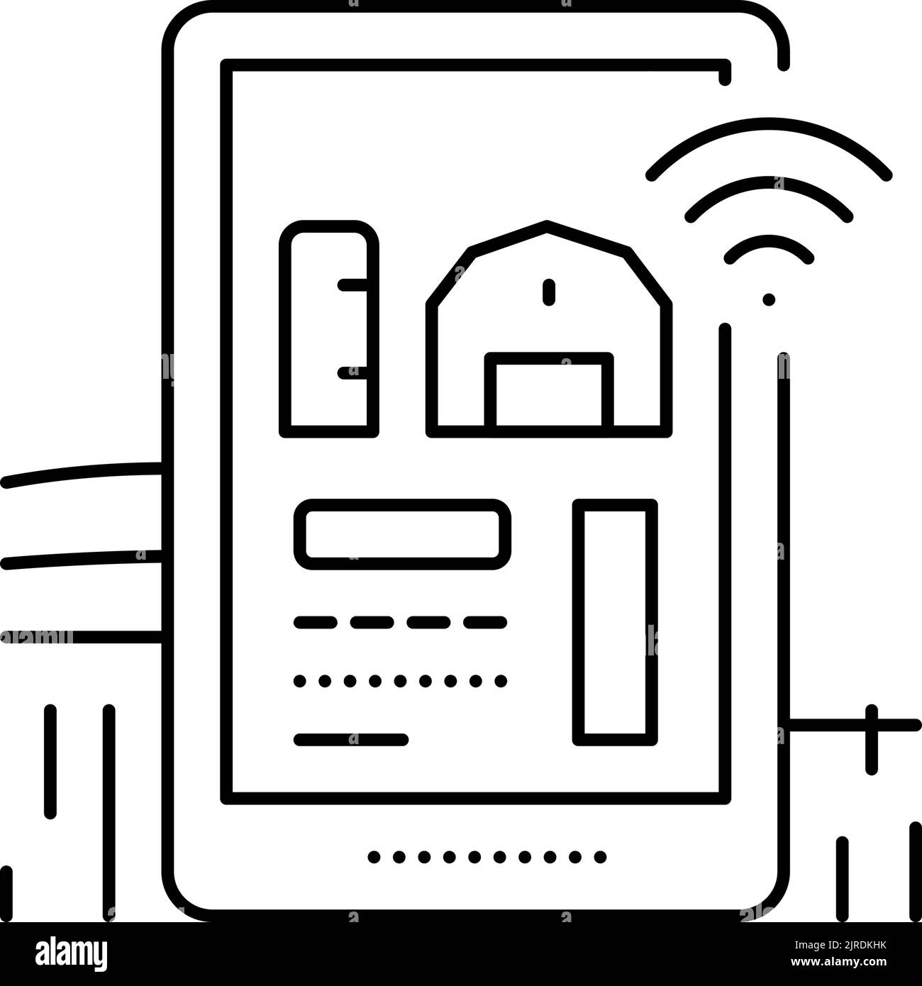 smart farm agriculture line icon vector illustration Stock Vector Image ...