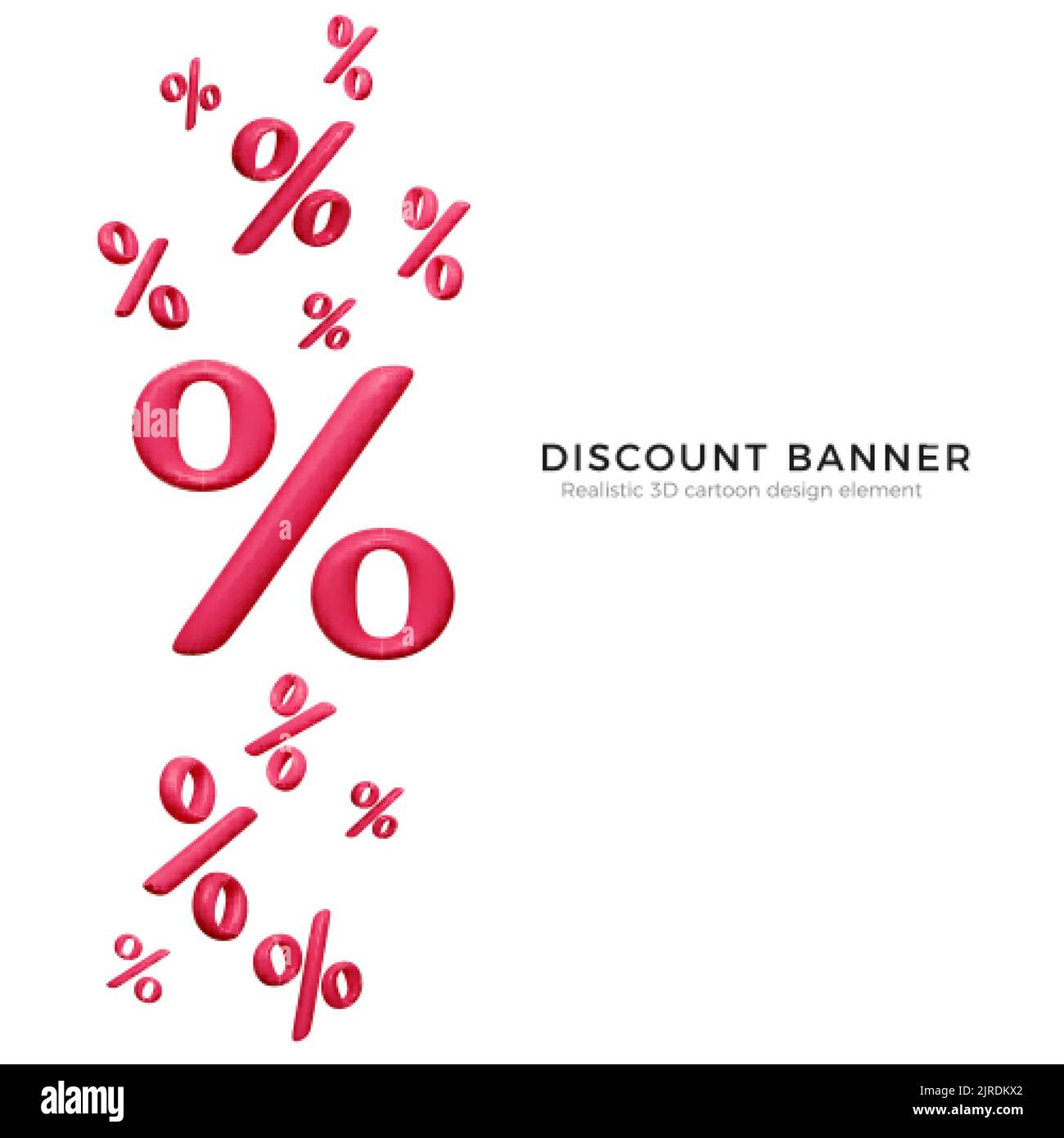 Special offer discount banner. Red percent or interest sign. Falling percentage symbols. Vector illustration Stock Vector