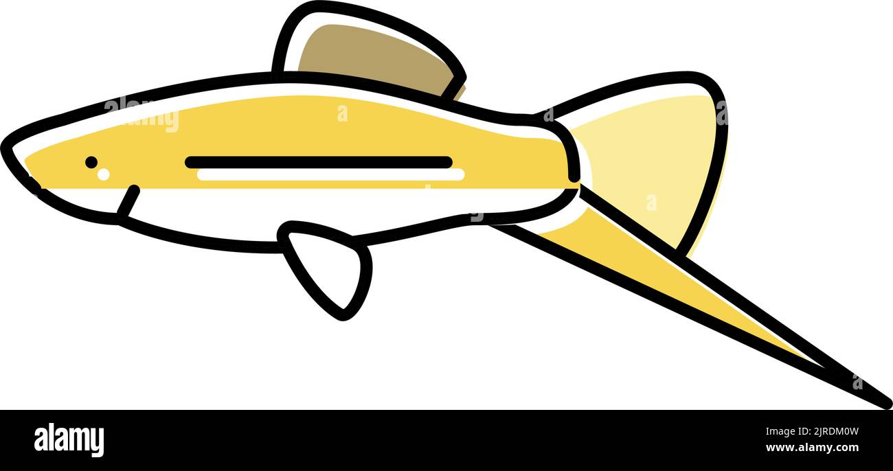 swordtail fish color icon vector illustration Stock Vector