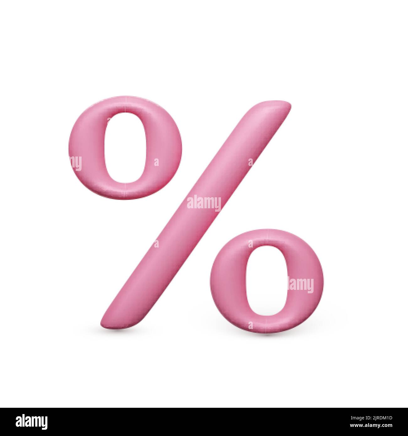Percent icon. Pink 3D percentage sign. Big sale and discount symbol. Vector illustration Stock Vector
