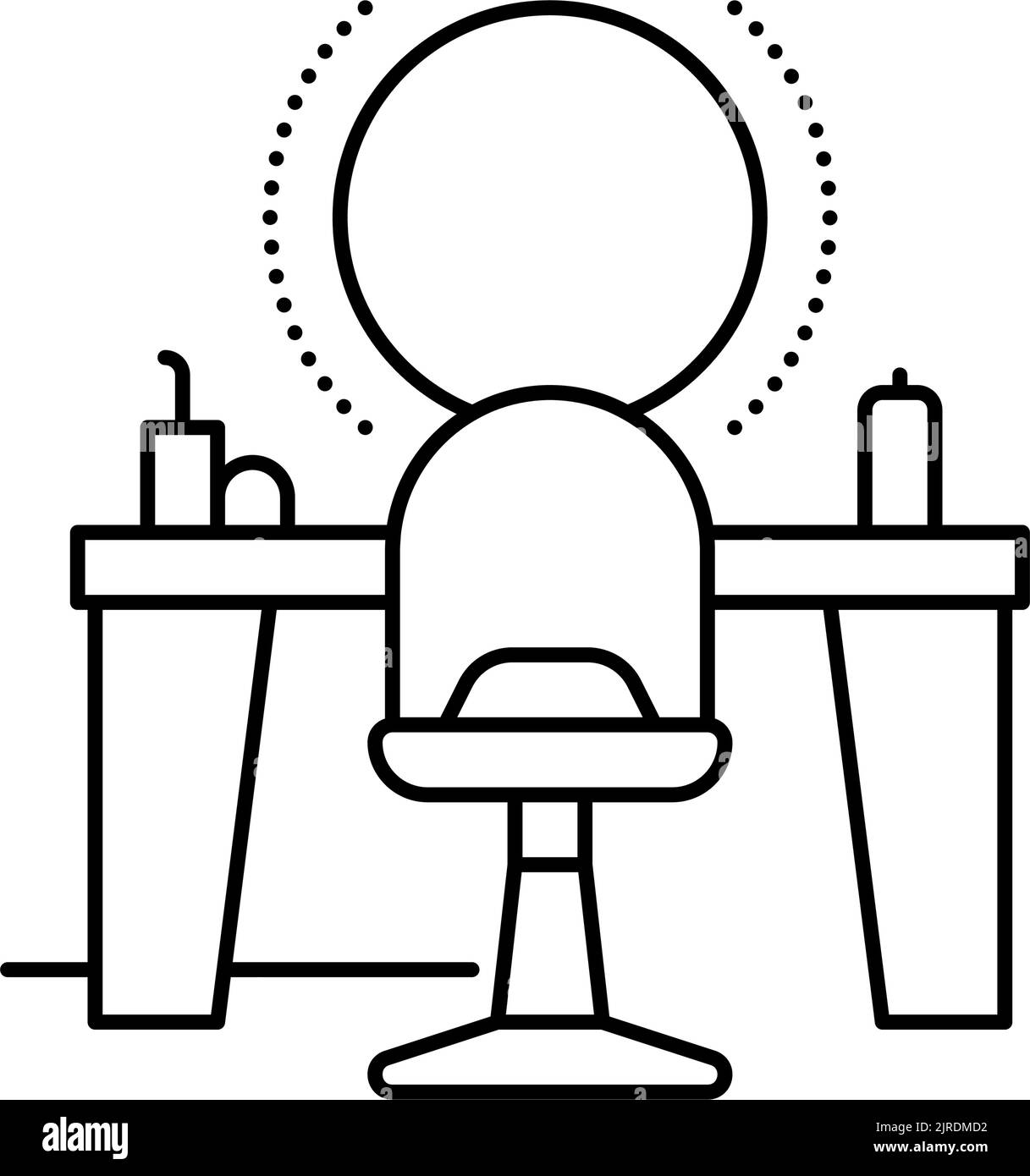 hair dress salon workplace line icon vector illustration Stock Vector ...
