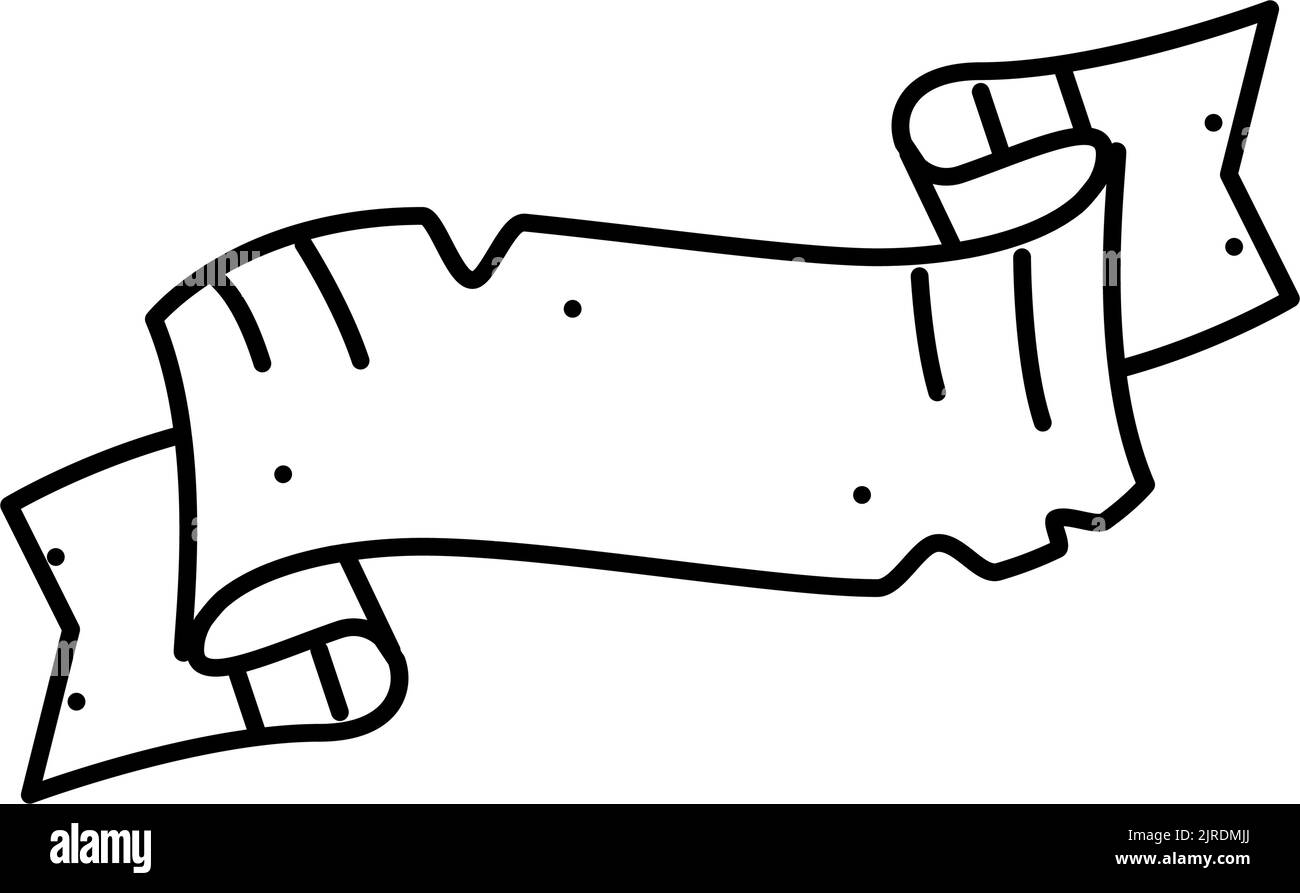 old ribbon banner design line icon vector illustration Stock Vector ...