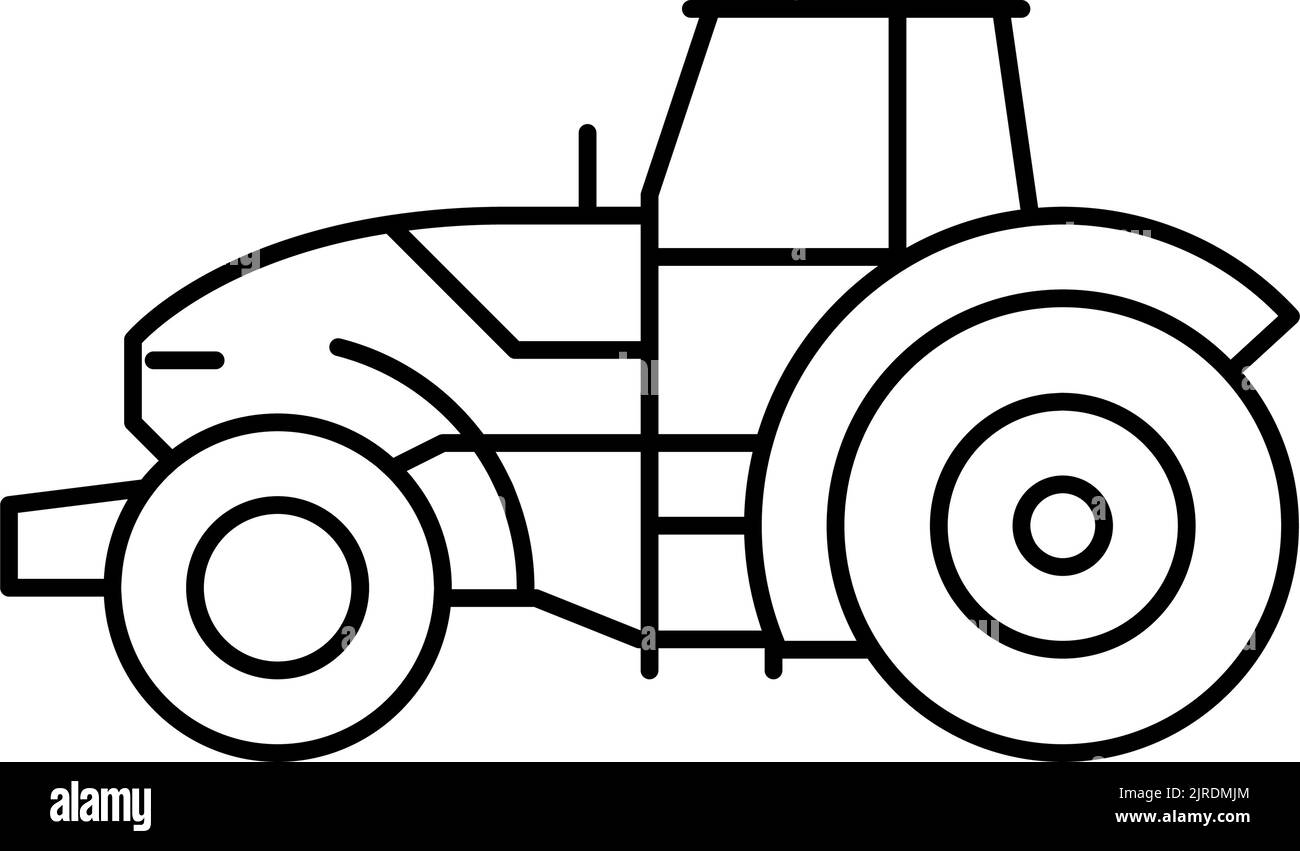 tractor construction car vehicle line icon vector illustration Stock ...