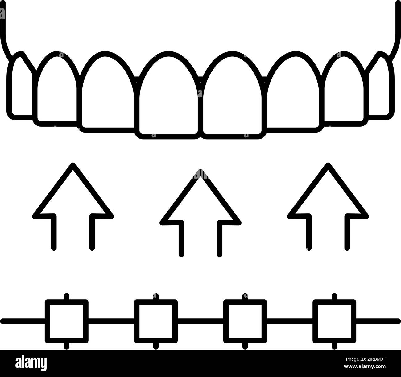 braces dental care line icon vector illustration Stock Vector Image ...