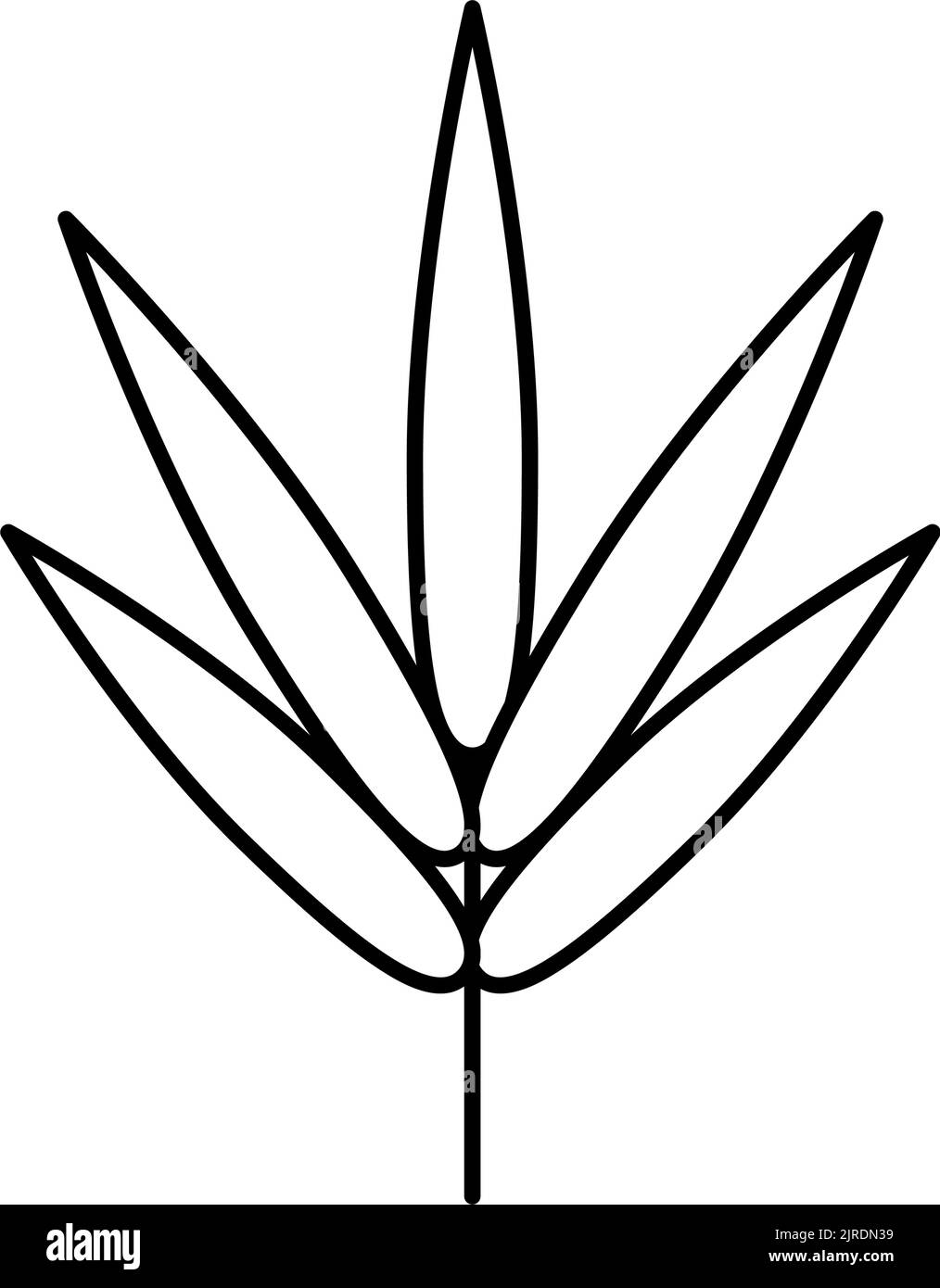 bamboo leaf line icon vector illustration Stock Vector Image & Art - Alamy