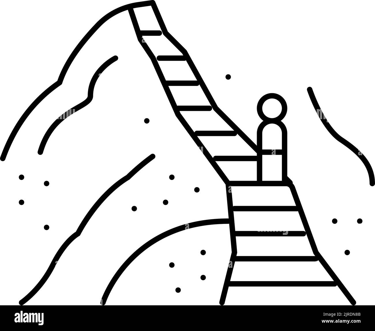 haiku stairs line icon vector illustration Stock Vector