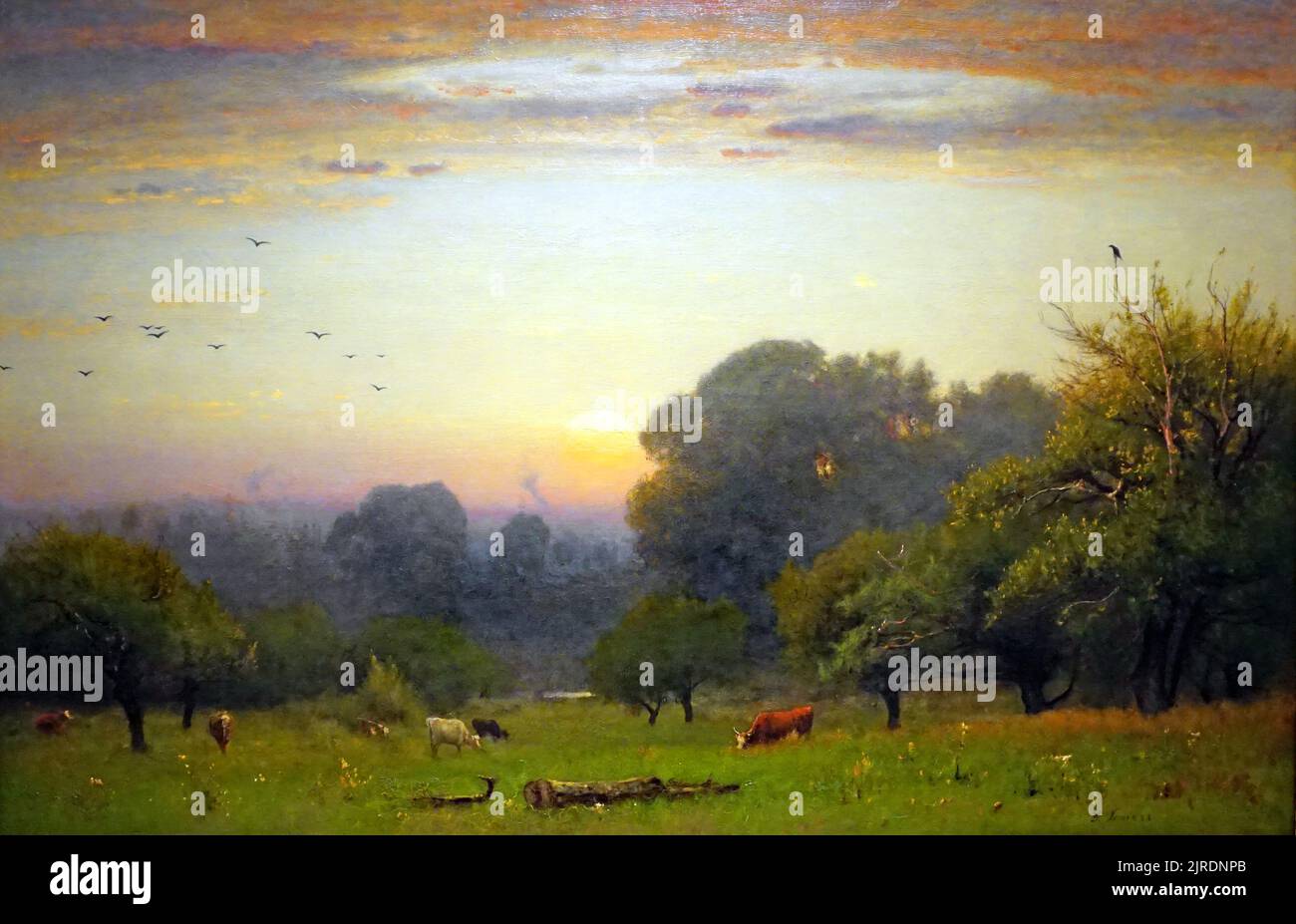 Morning (1878) by  American landscape painter George Inness (1825-1894) Stock Photo