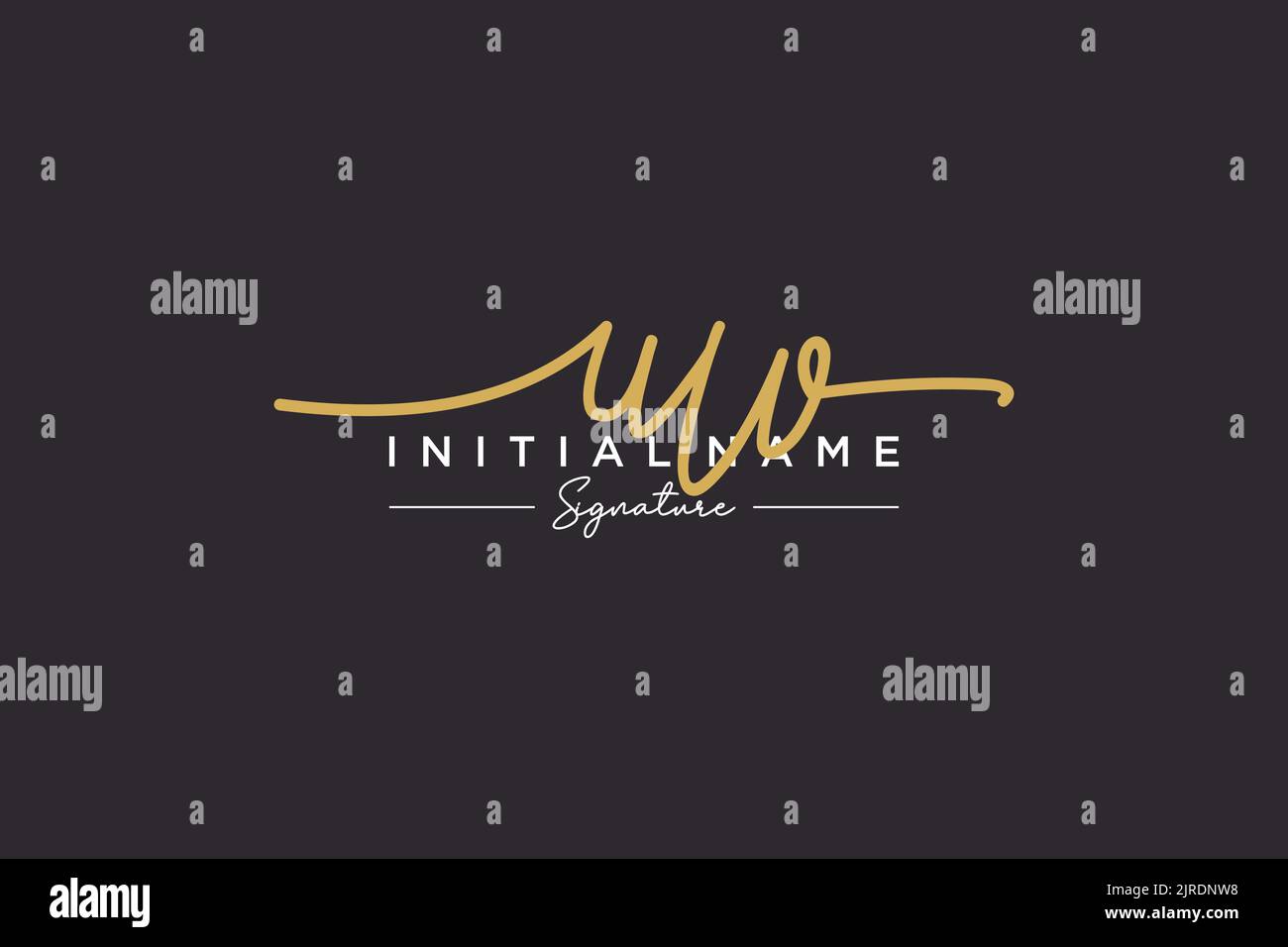 UW signature logo template vector. Hand drawn Calligraphy lettering