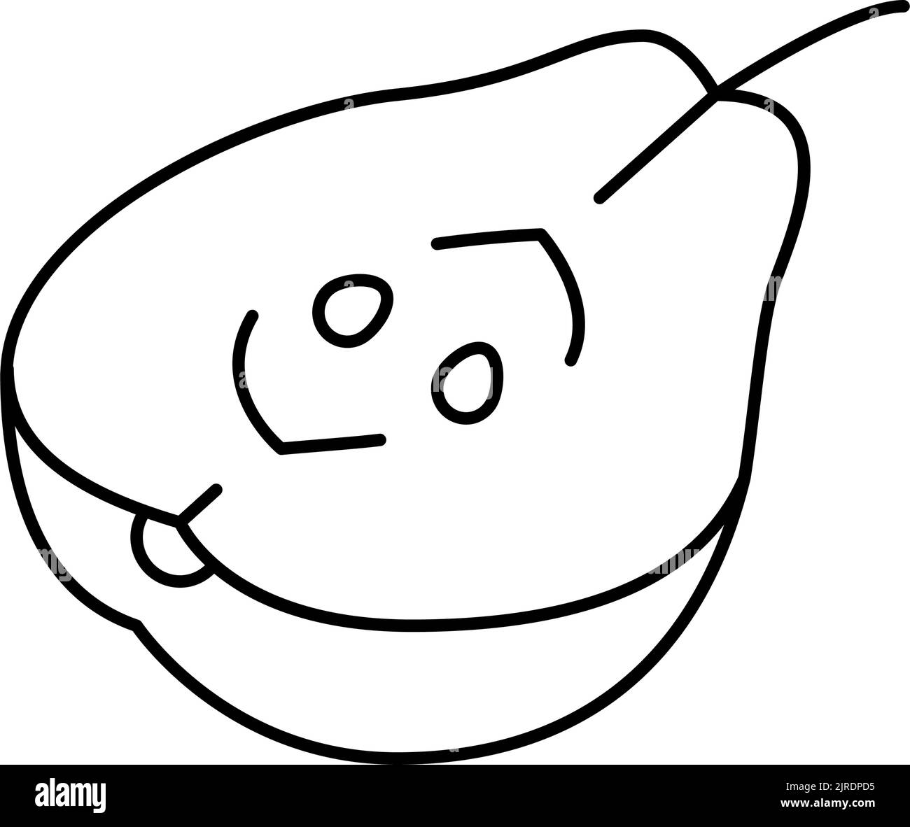 pear whole cut line icon vector illustration Stock Vector Image & Art ...