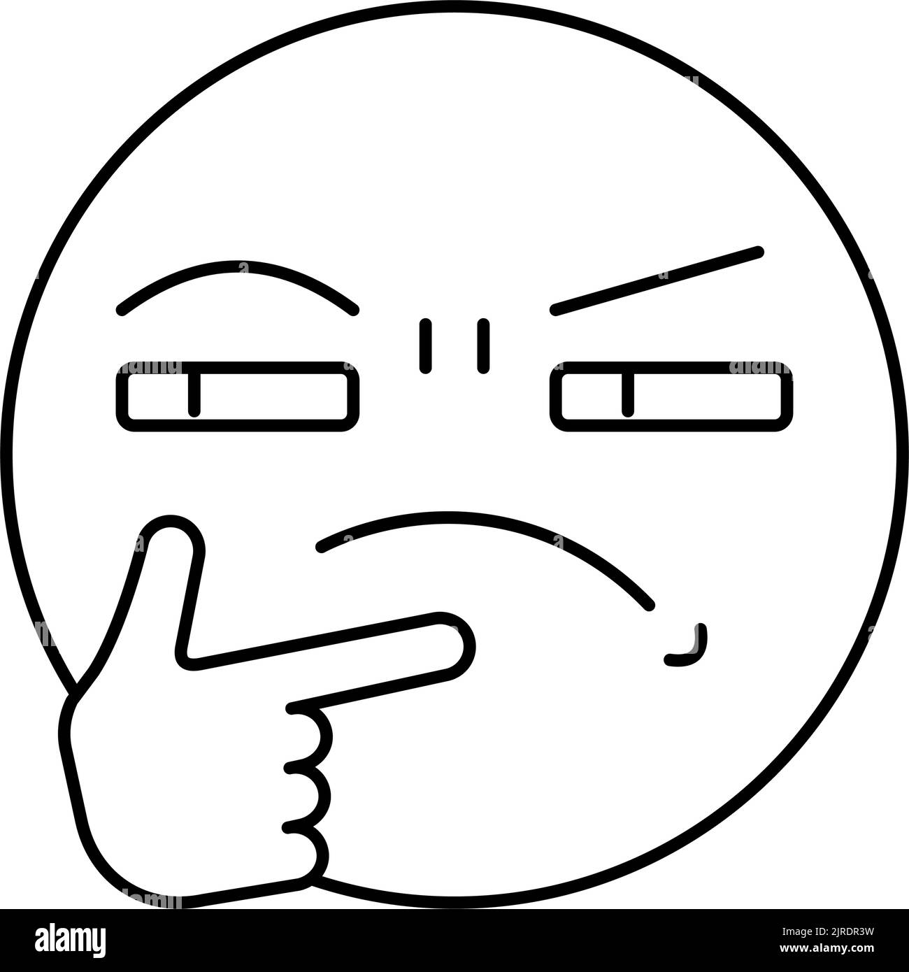 confused emoji line icon vector illustration Stock Vector Image & Art