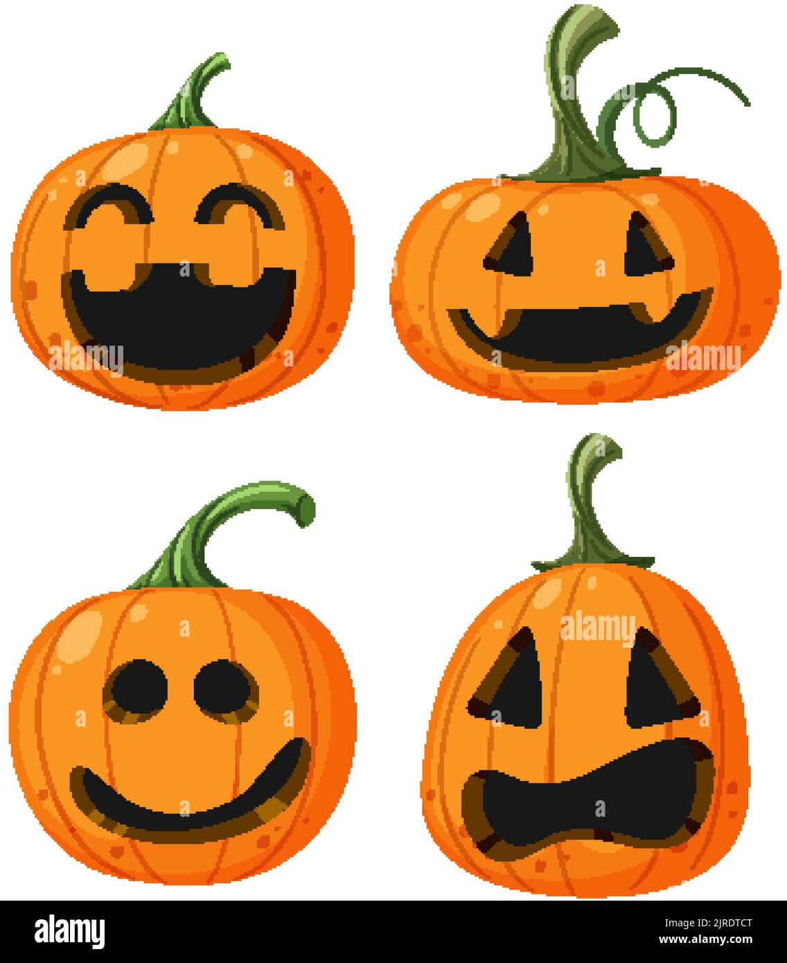 Set of halloween pumpkin on white background illustration Stock Vector ...