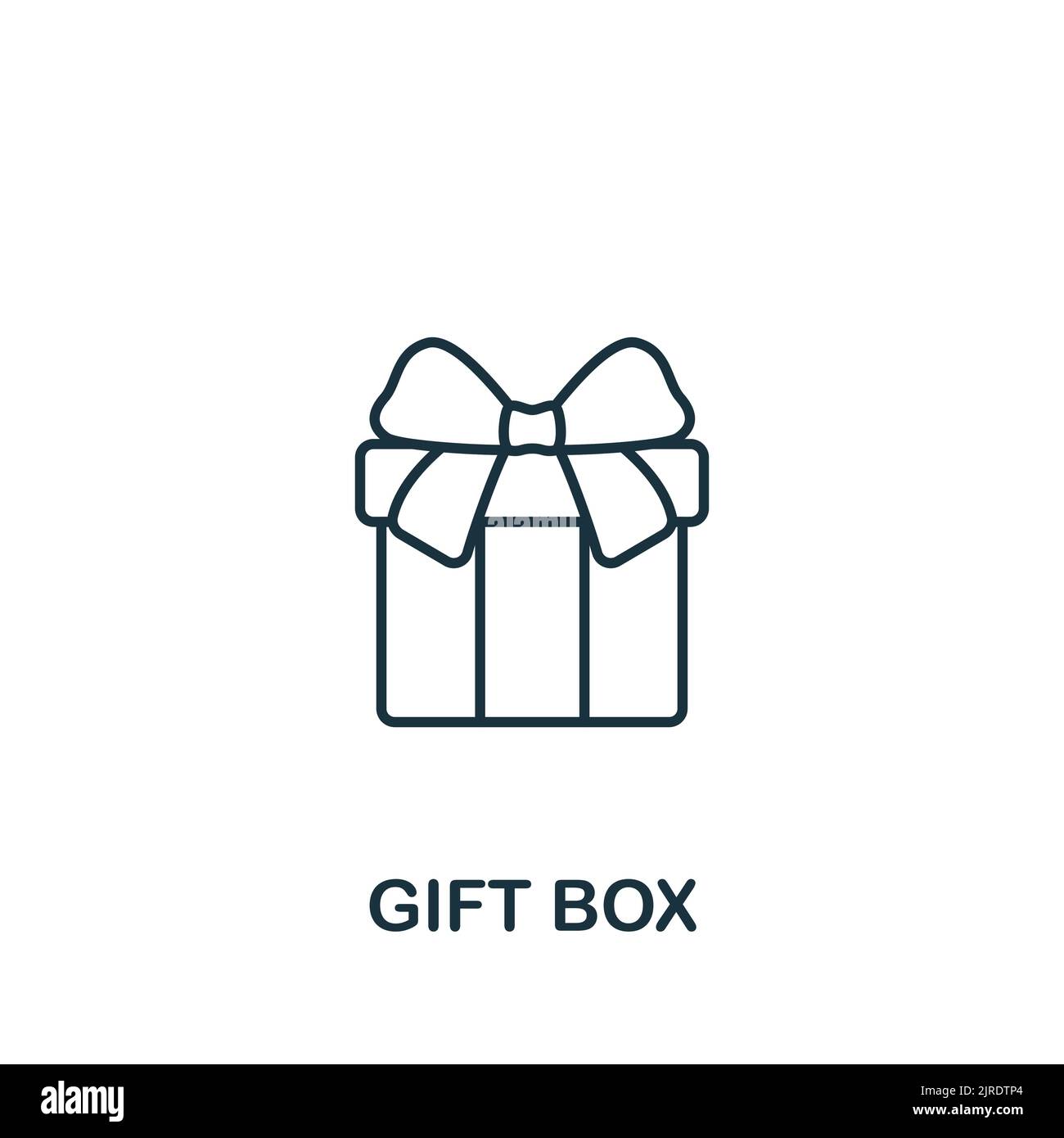 Gift Box icon. Line simple line Retail icon for templates, web design